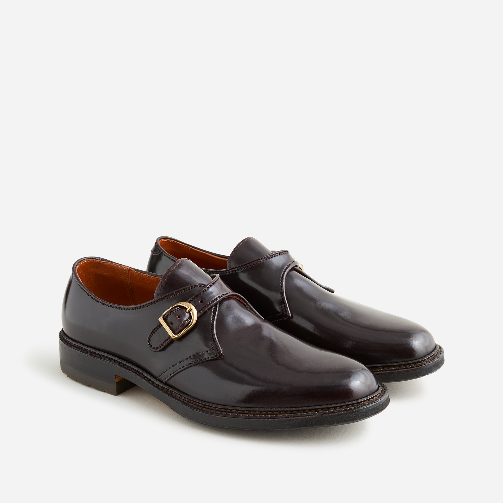 Alden for J.Crew cordovan monk-strap dress shoes