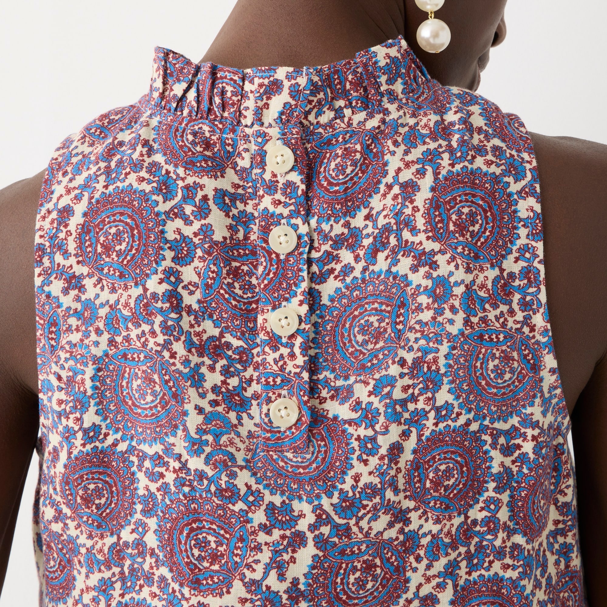 Fleur top in floral linen