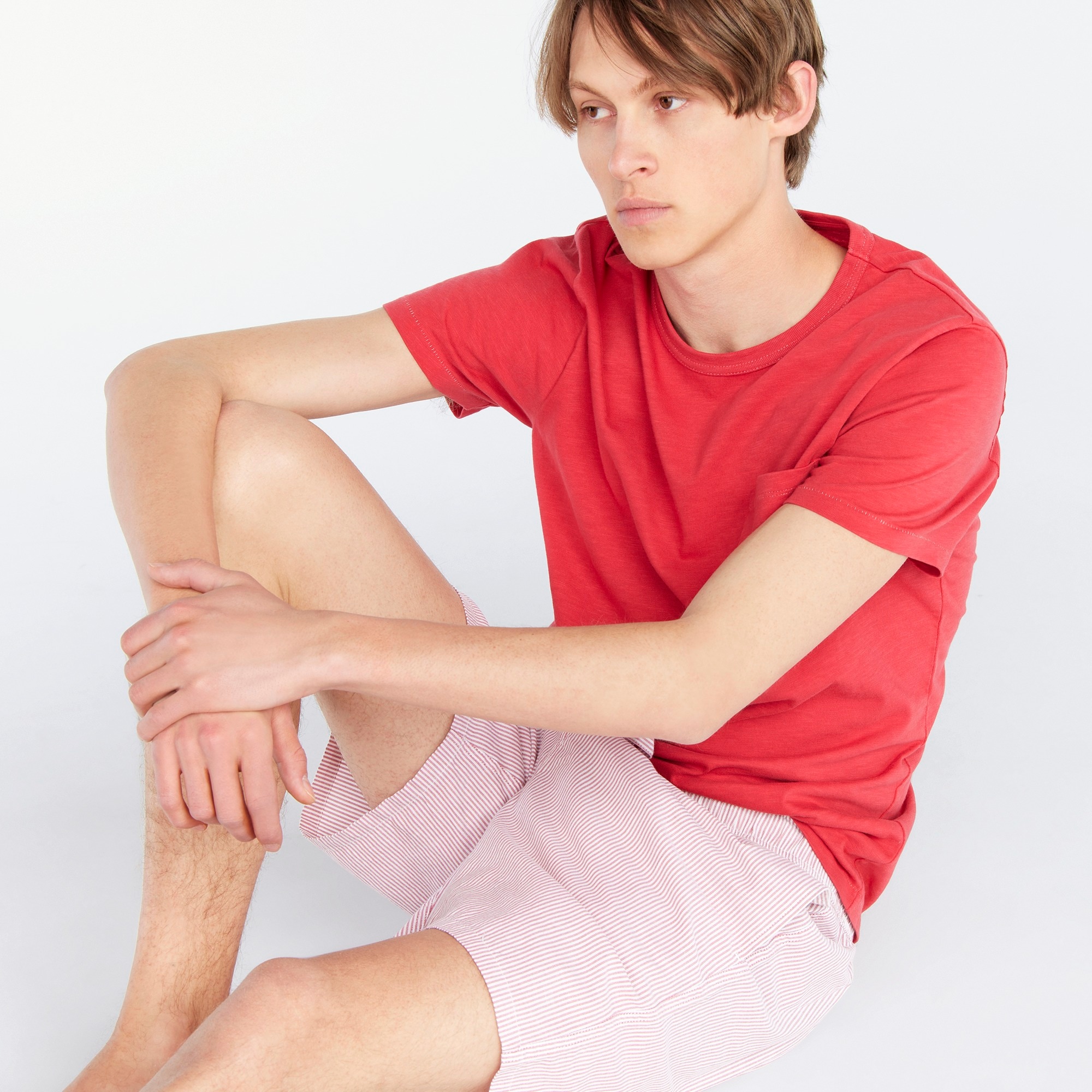 7 pajama short in Broken-in organic cotton oxford