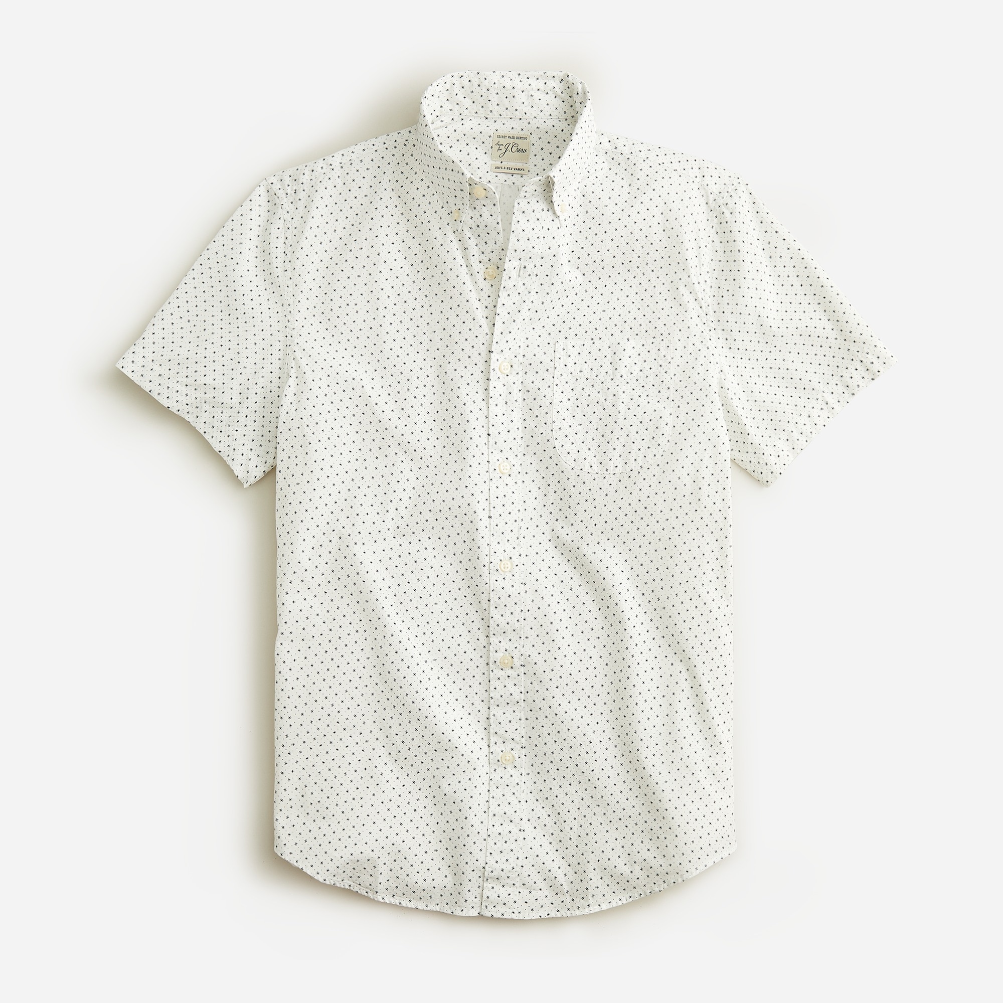 Short-sleeve Secret Wash cotton poplin shirt