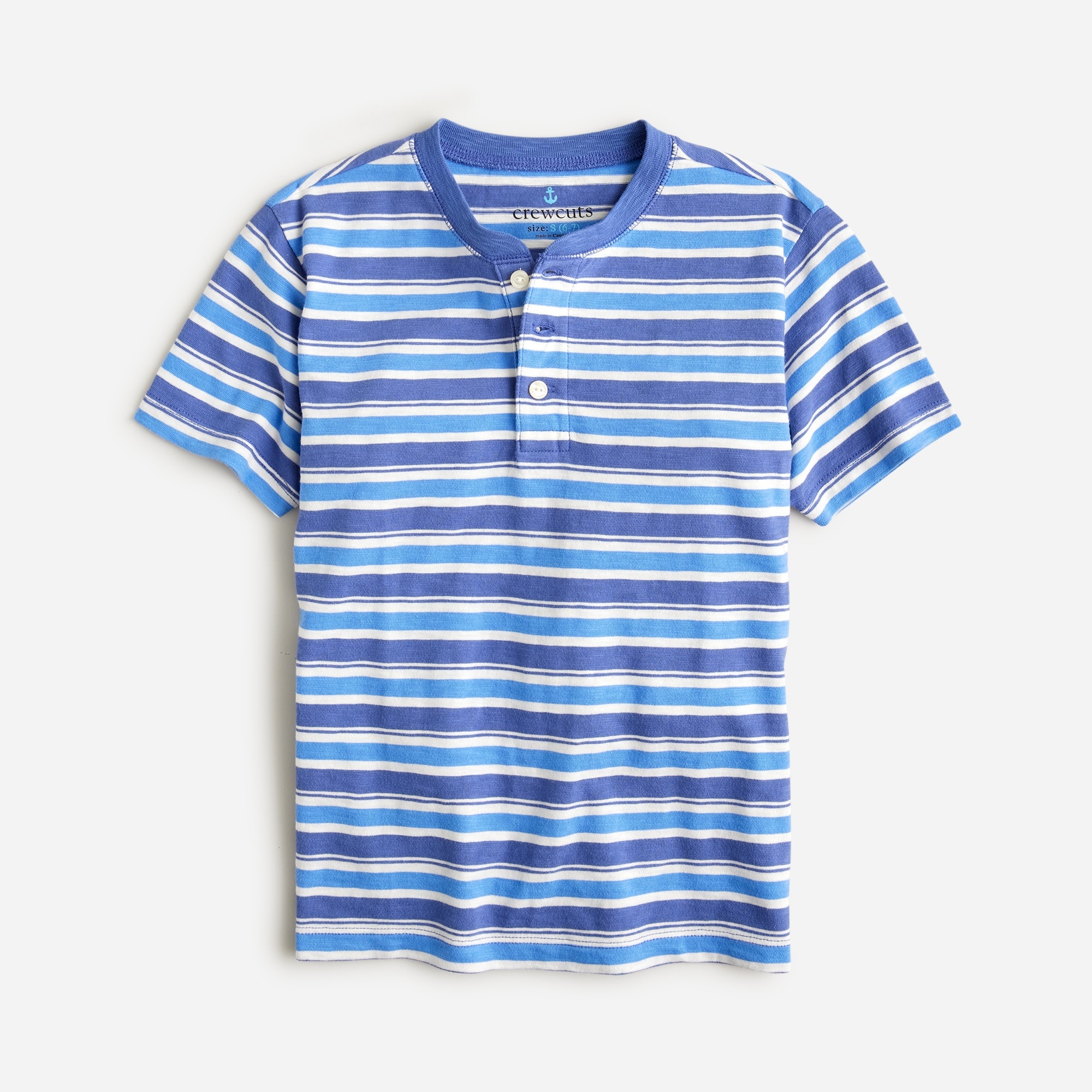 Boys' short-sleeve henley in stripe
