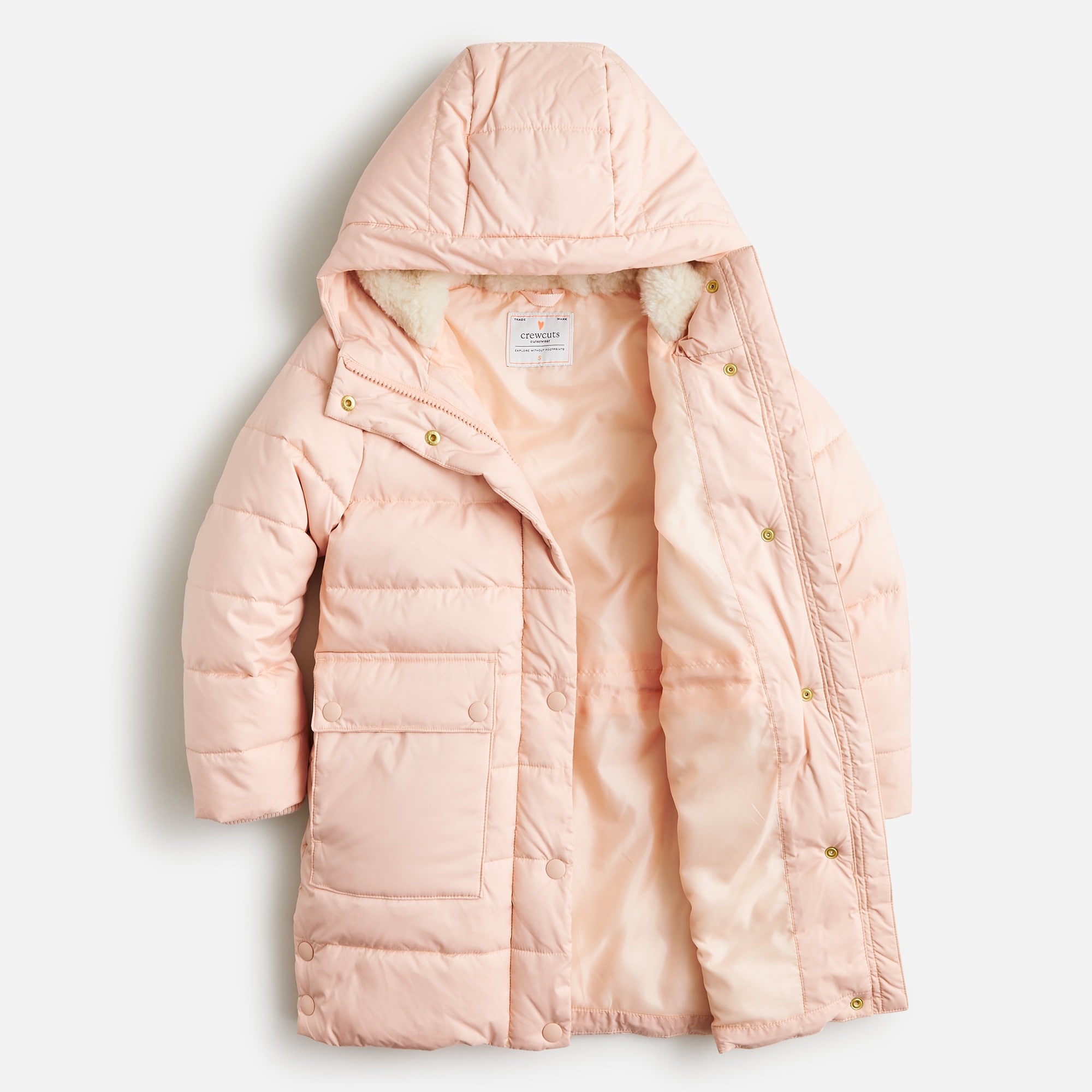 Girls' cocoon puffer coat with PrimaLoft