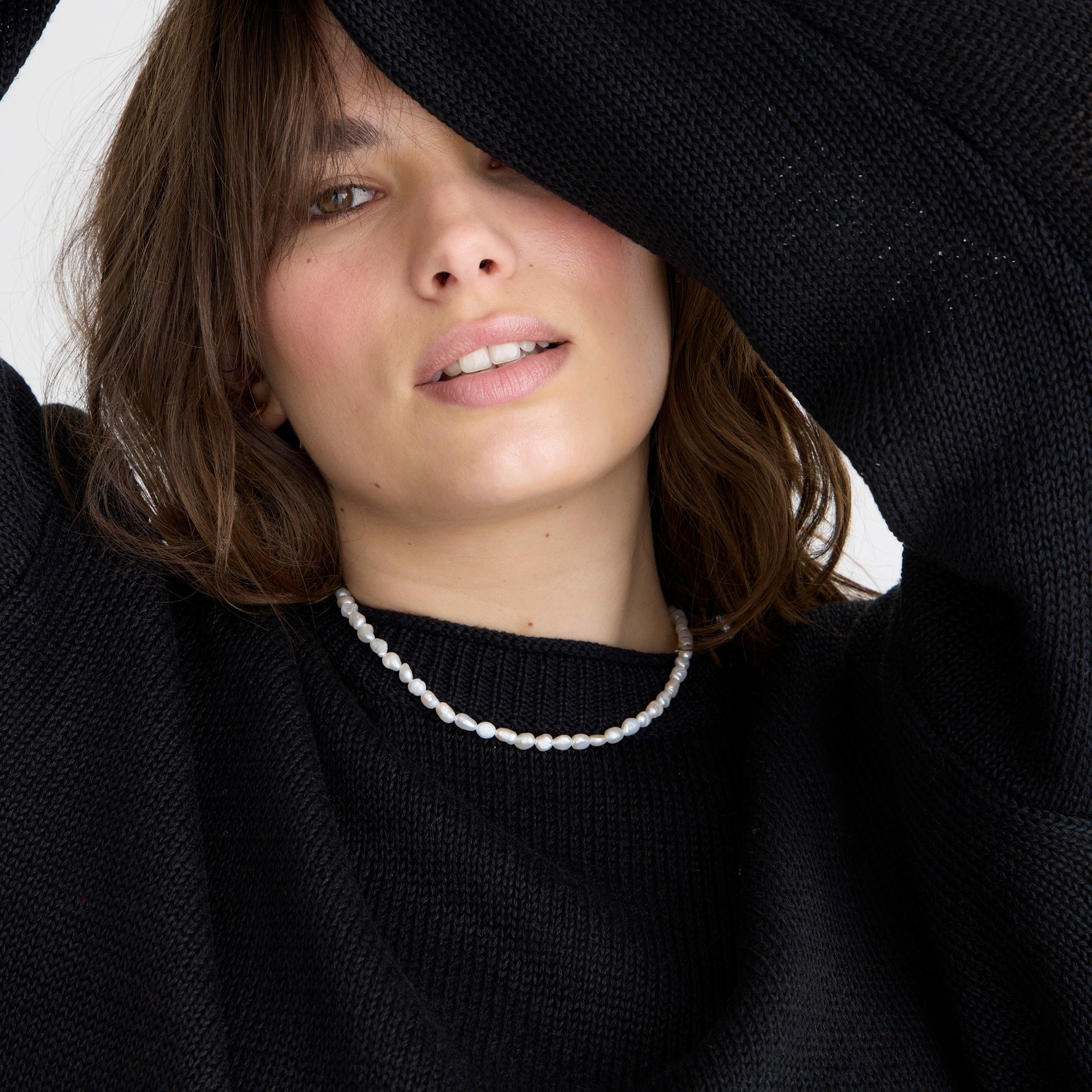 Relaxed cotton-linen blend beach sweater