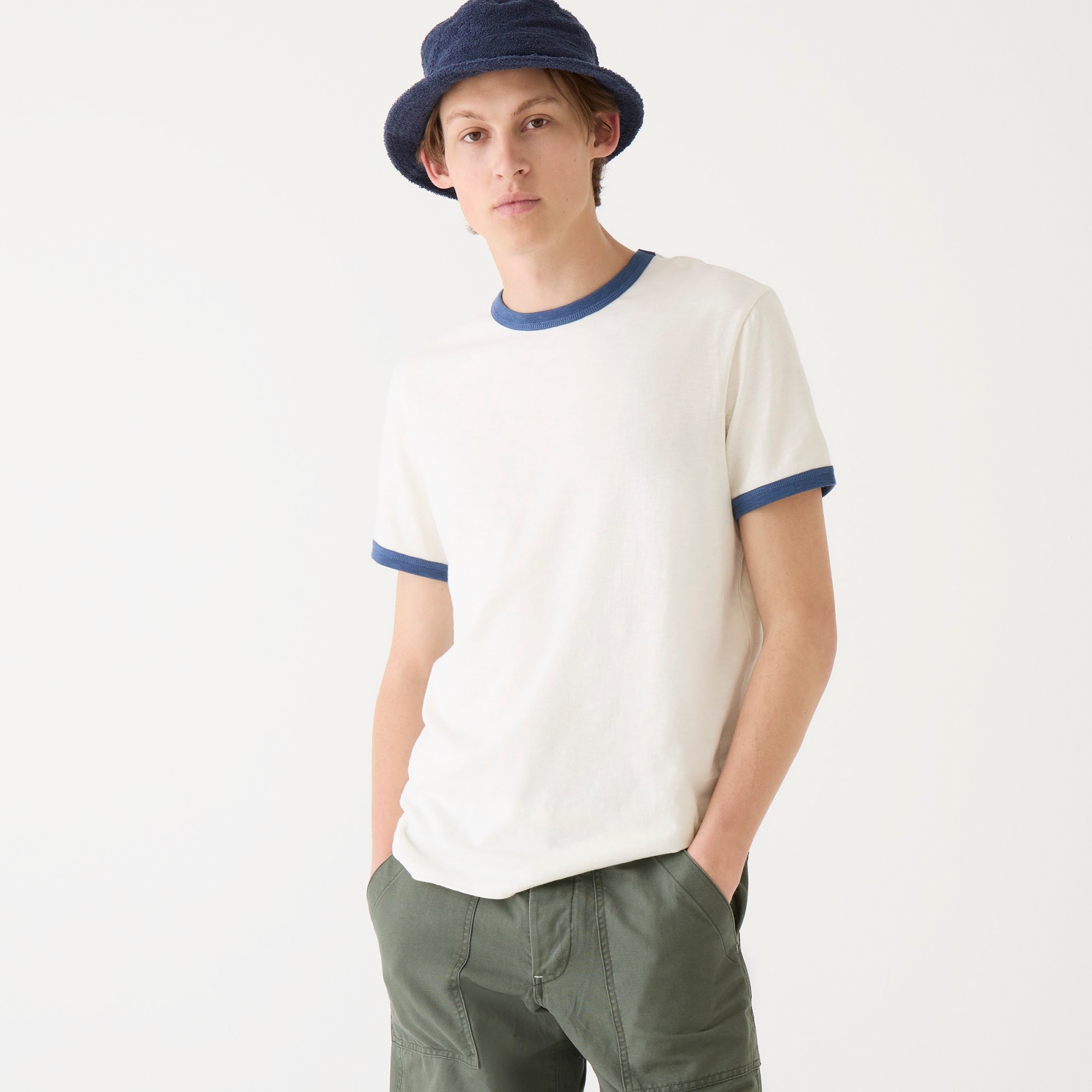 Slub cotton ringer T-shirt