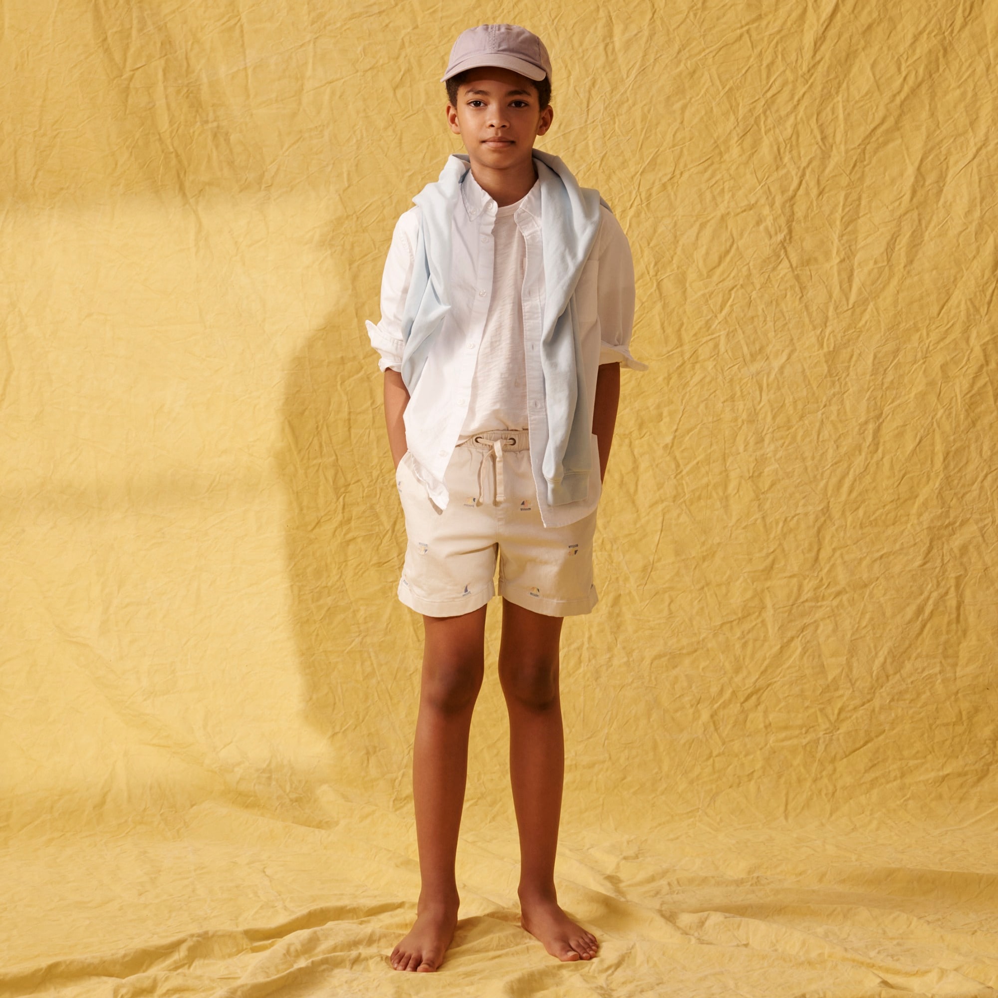Kids' Secret Wash shirt in poplin