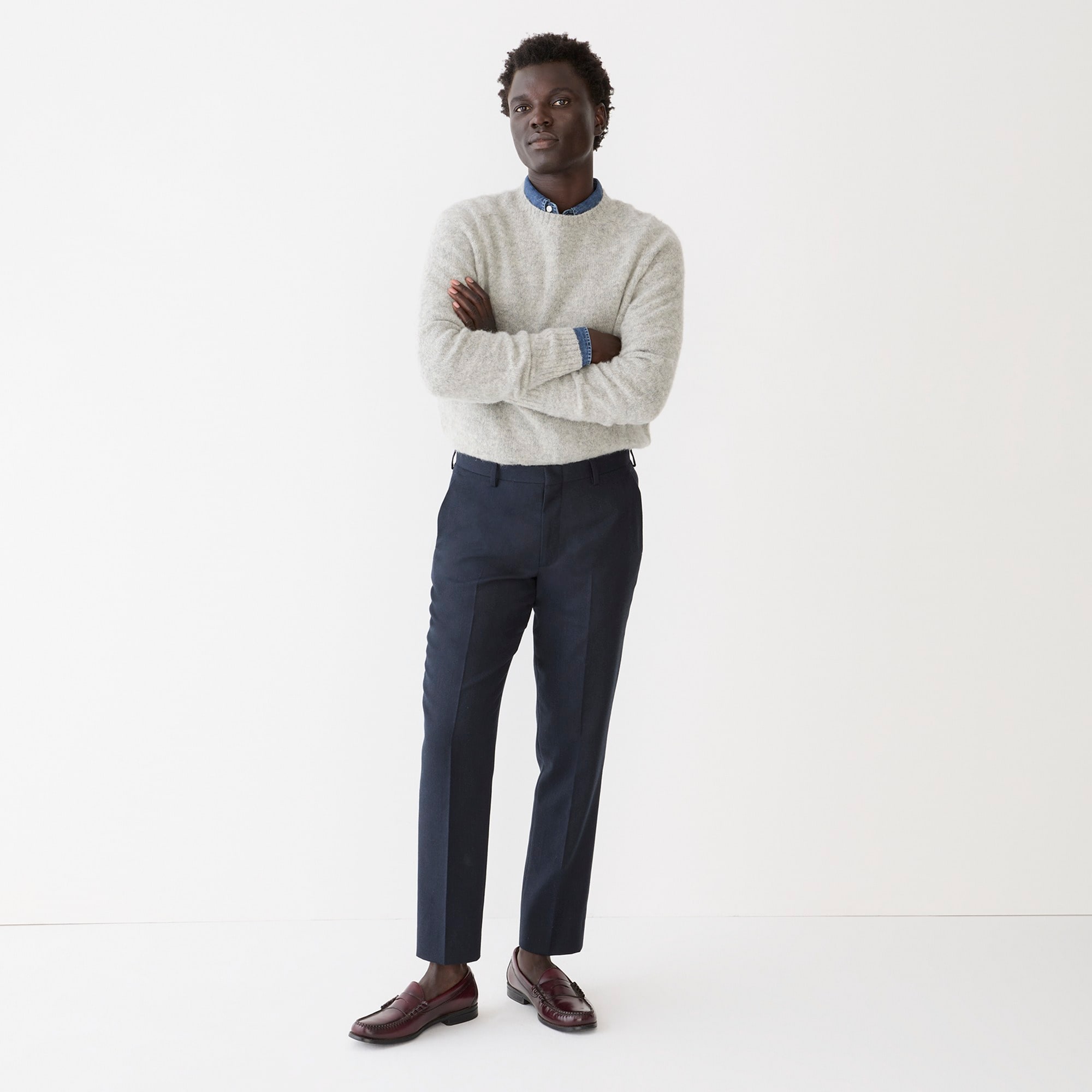 Ludlow Slim-fit suit pant in English cotton-wool blend