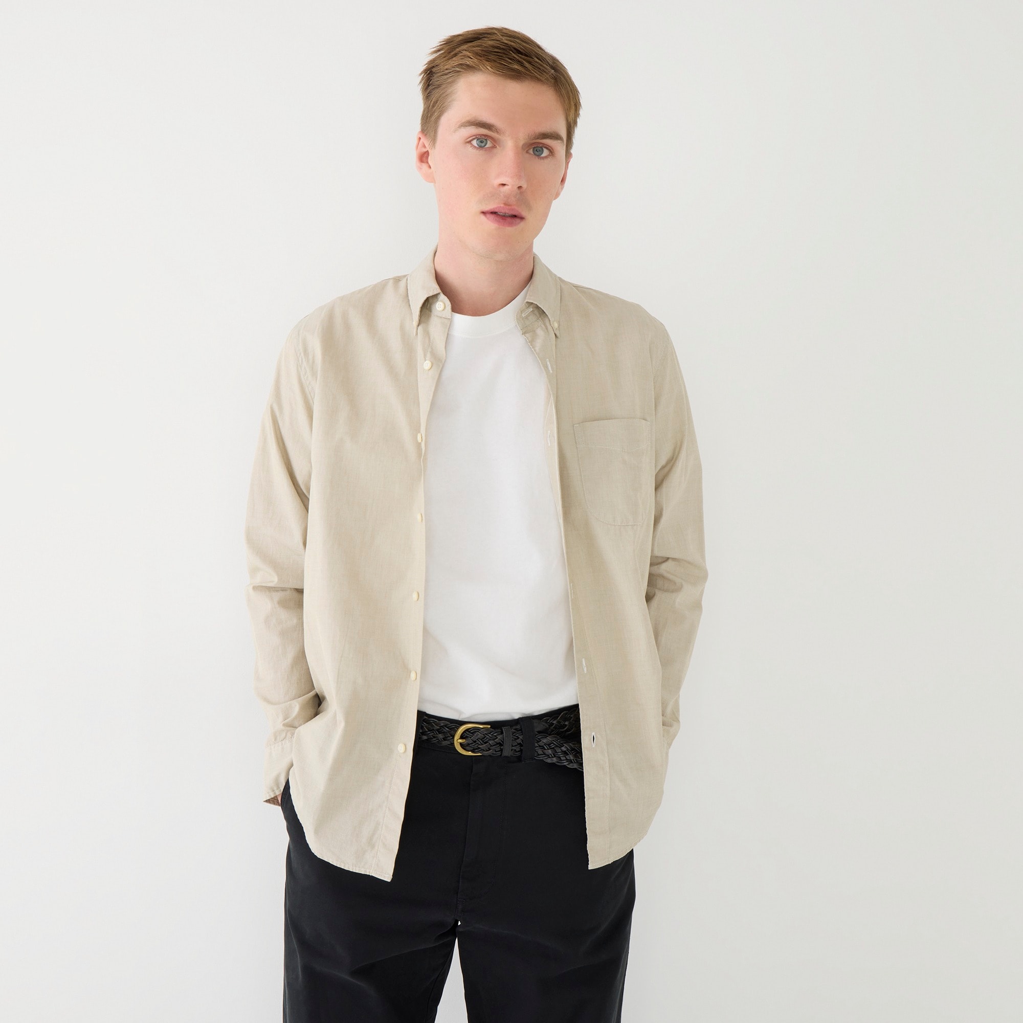 Secret Wash cotton poplin shirt