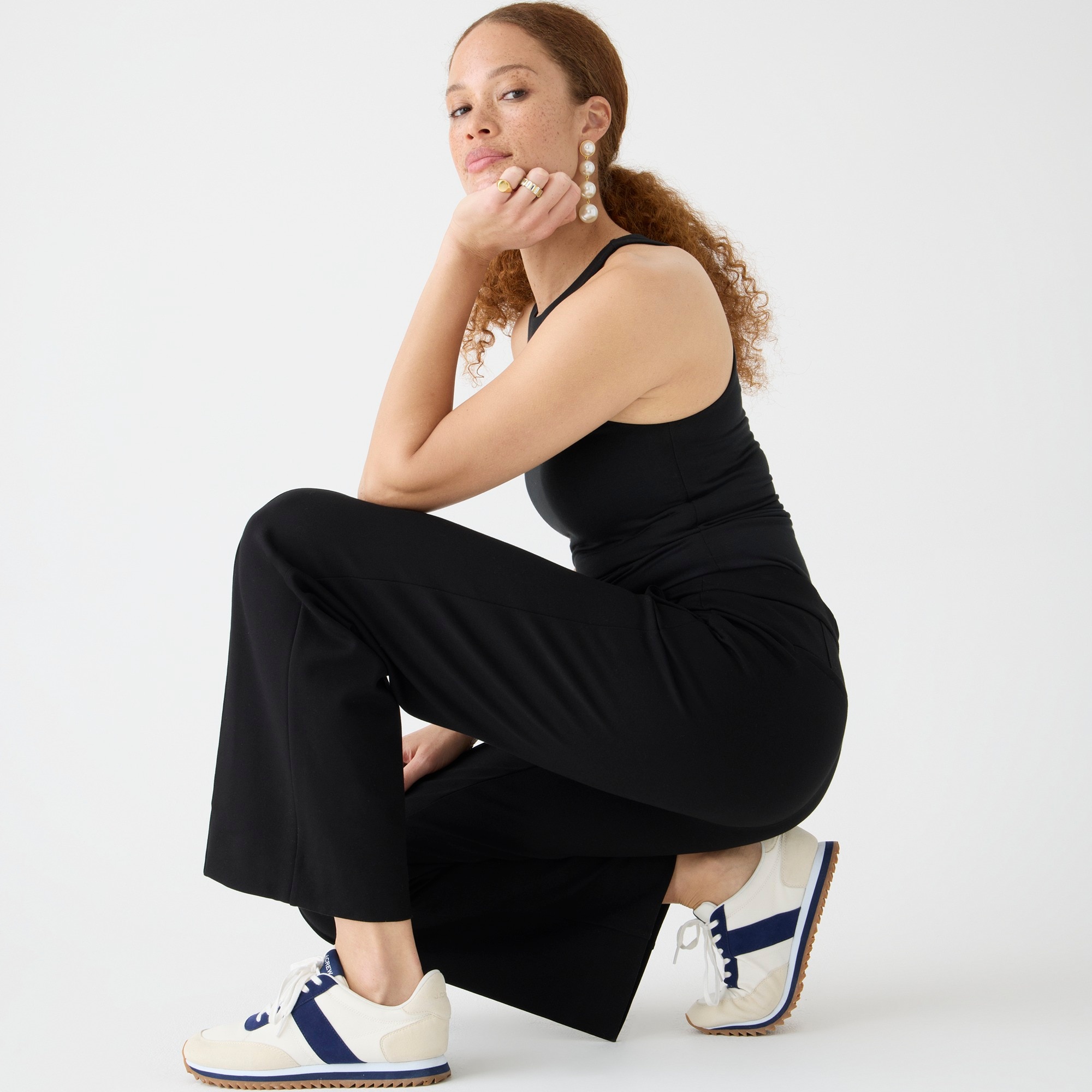 Wide-leg pant in Italian ponte