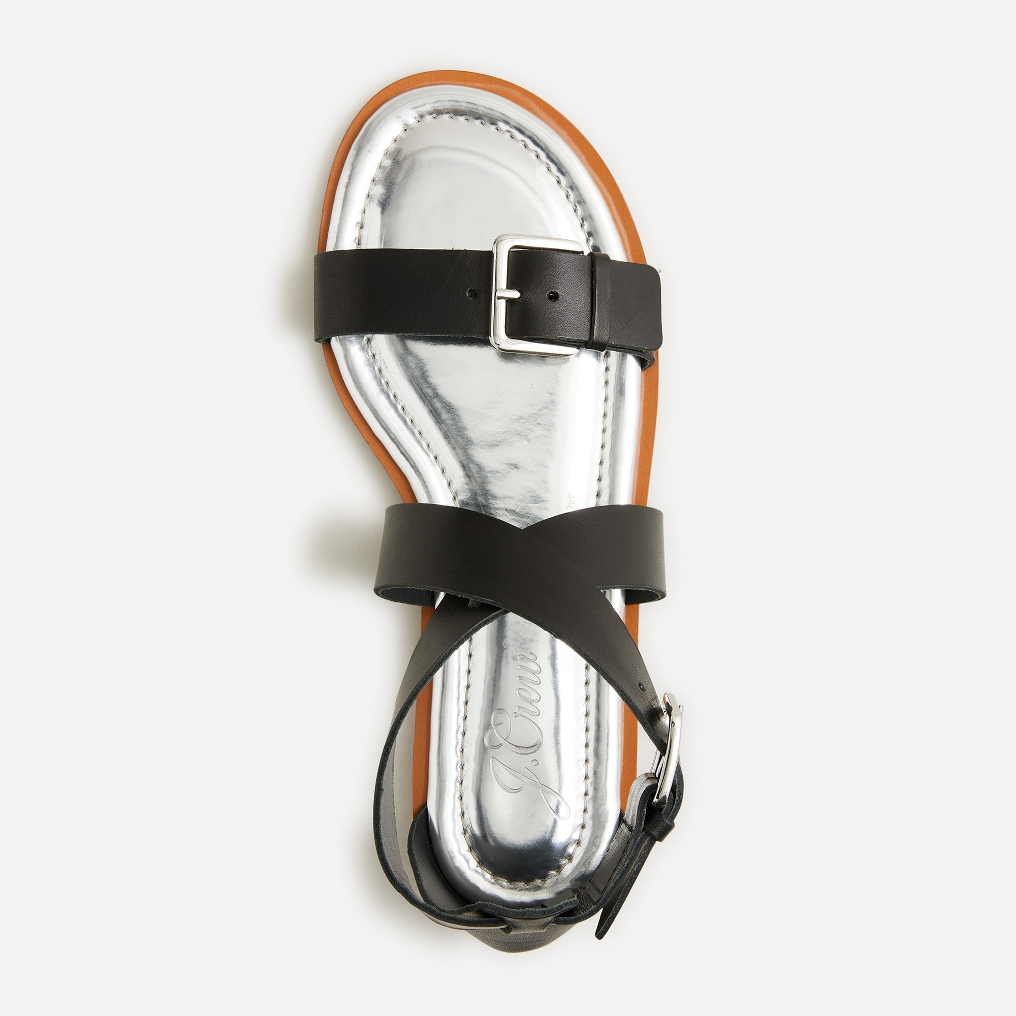Sorrento made-in-Italy cross-strap sandals in leather