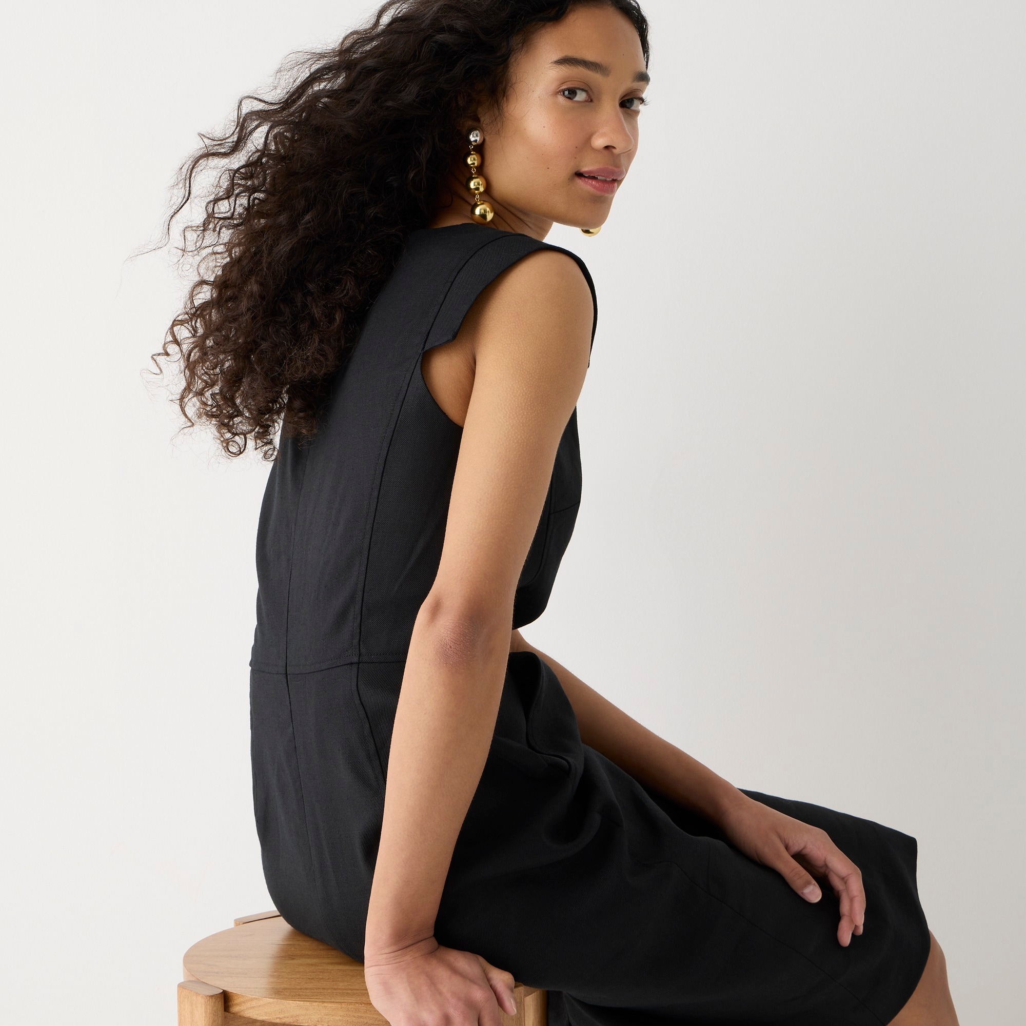 Resume dress in stretch linen blend