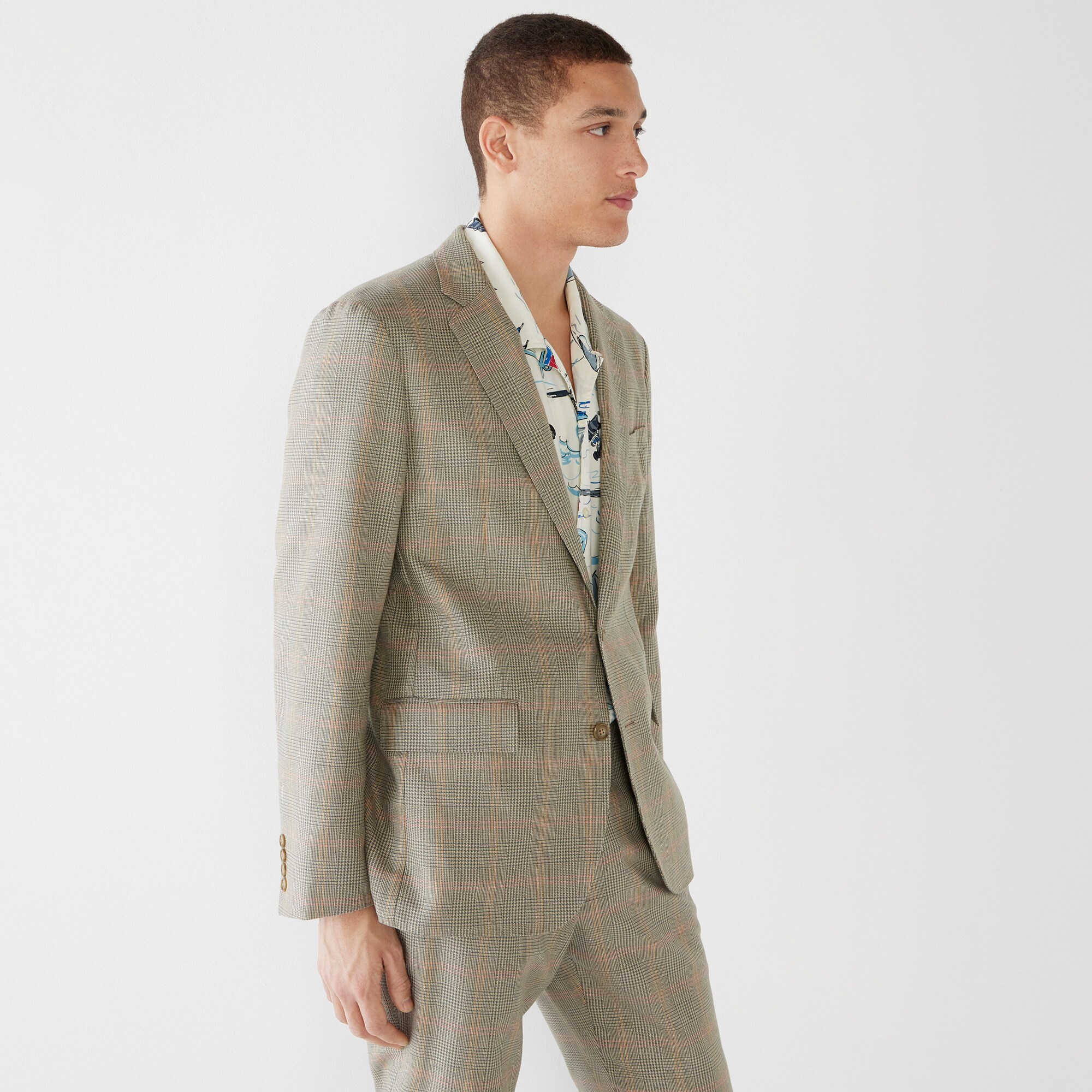 Ludlow Slim-fit suit jacket in English cotton-wool