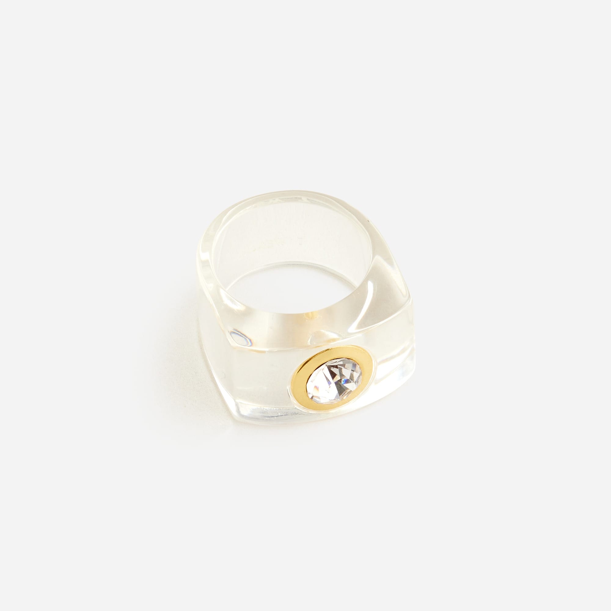 Square acetate and crystal ring