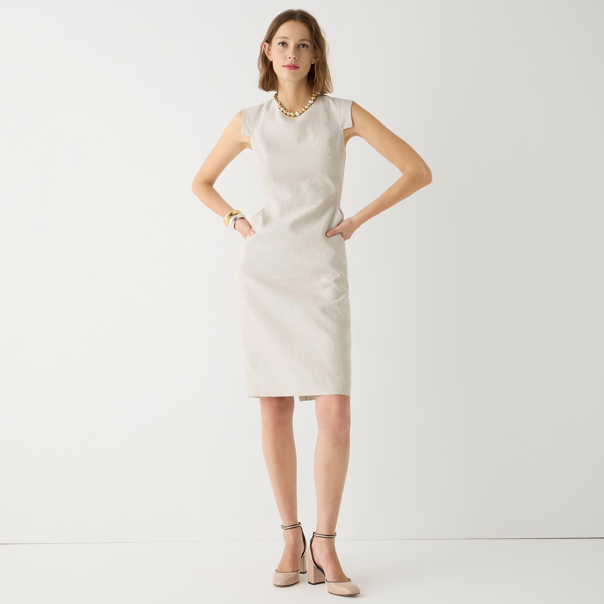 Resume dress in stretch linen blend