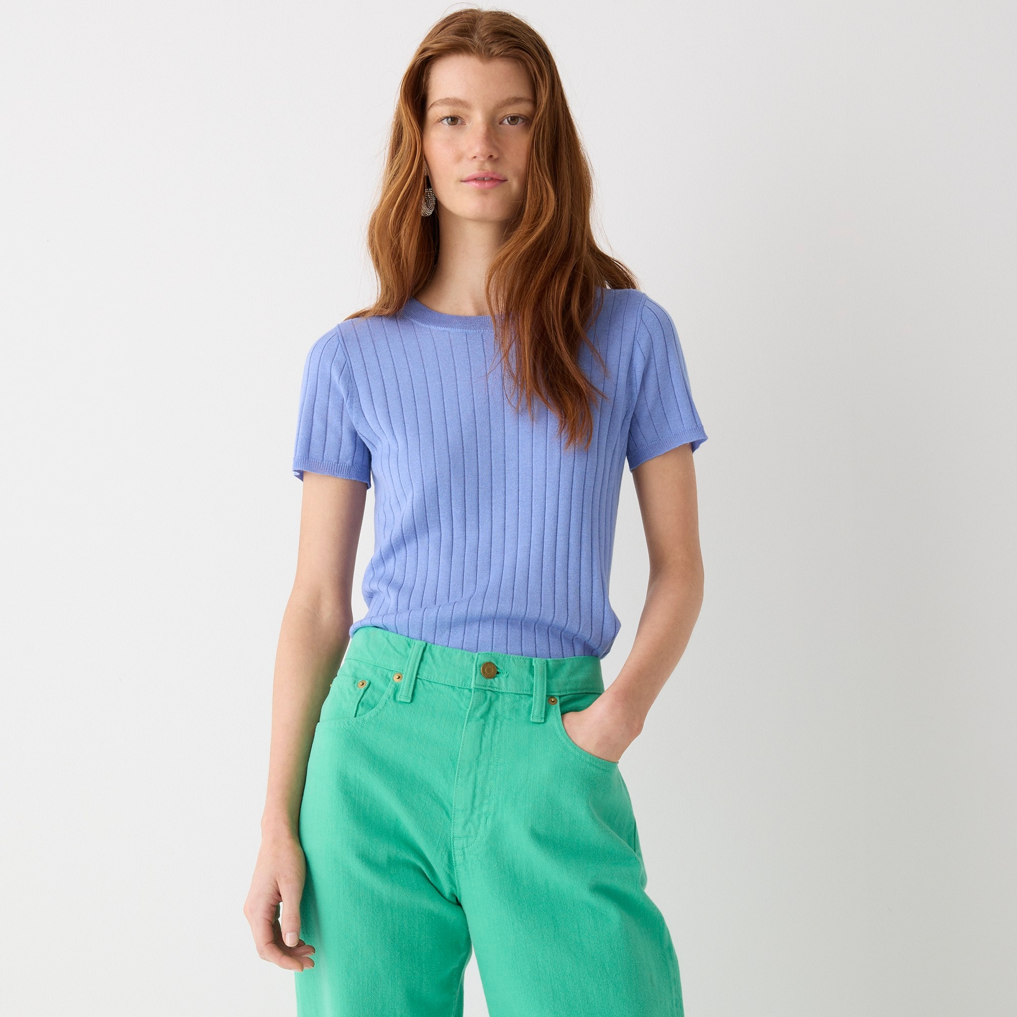 Silk-cashmere blend cropped T-shirt