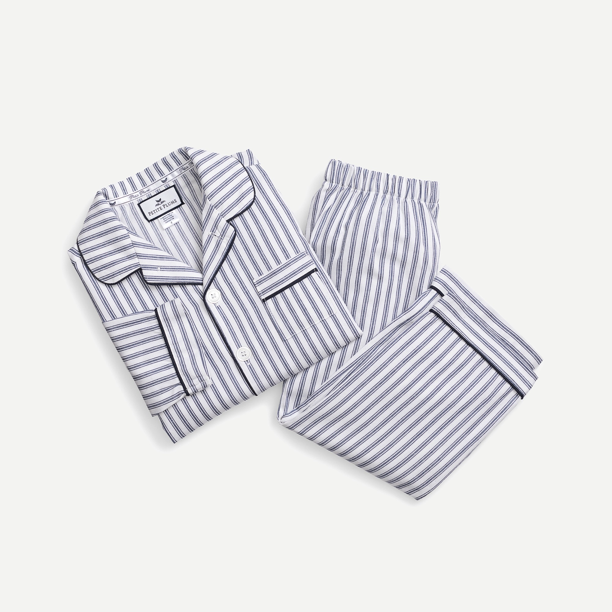 Petite Plume kids' pajama set in french ticking