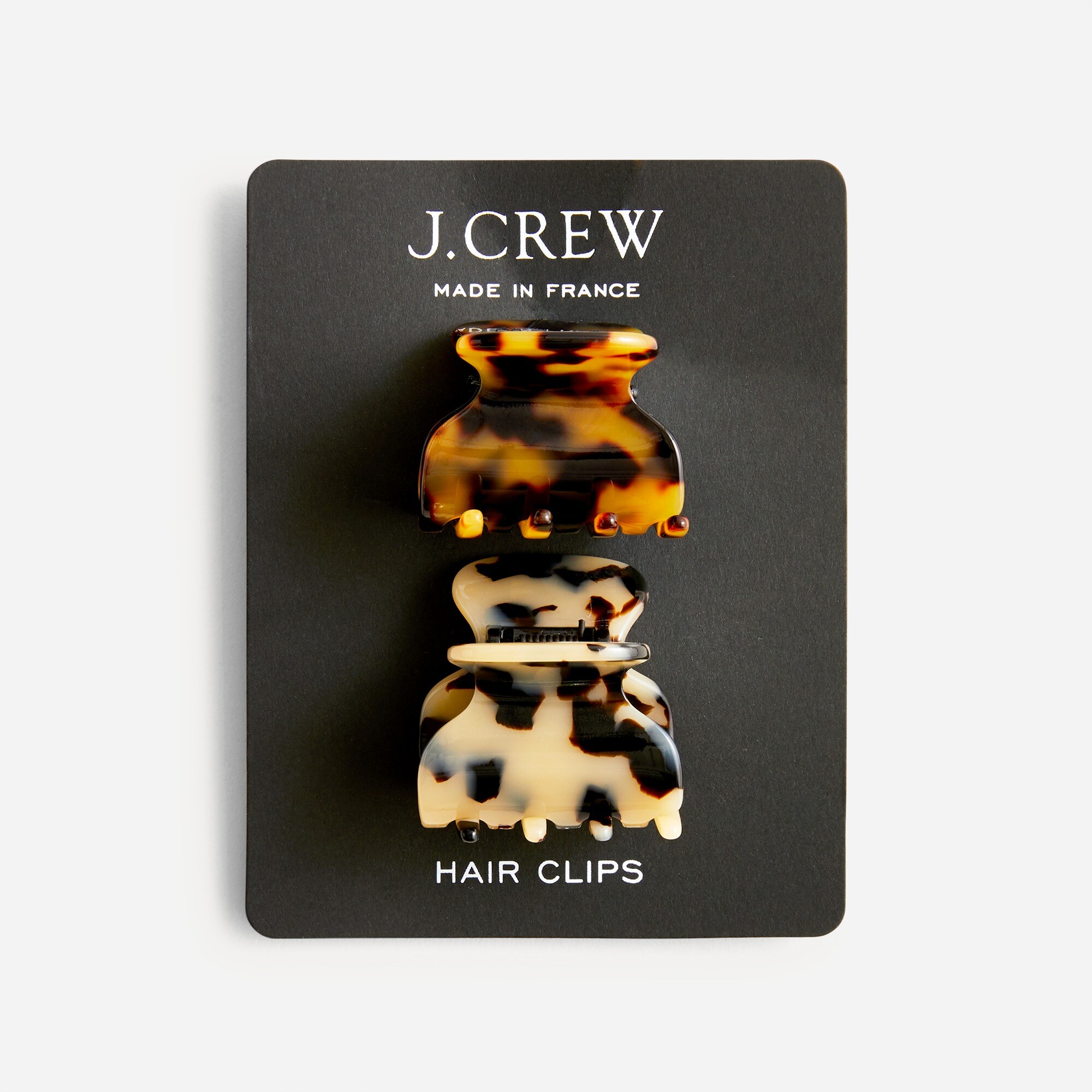 Mini claw clip two-pack in Italian tortoise