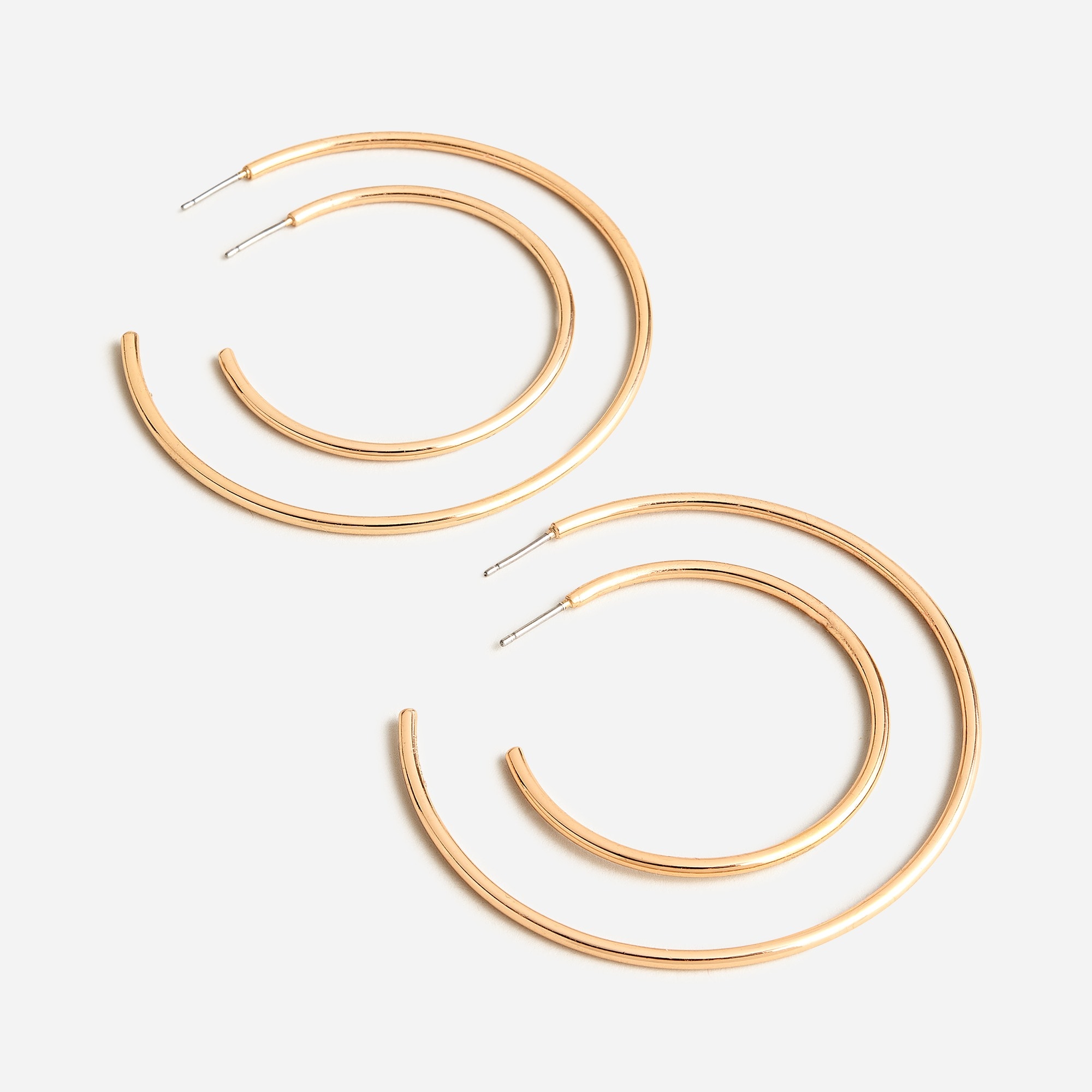 Thin hoop set-of-two earring pairs