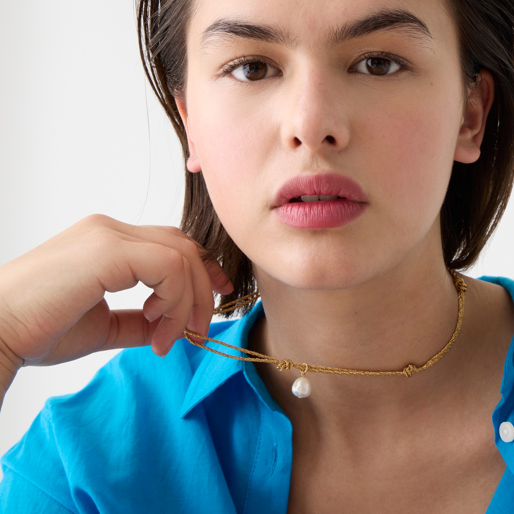 Freshwater pearl knot necklace