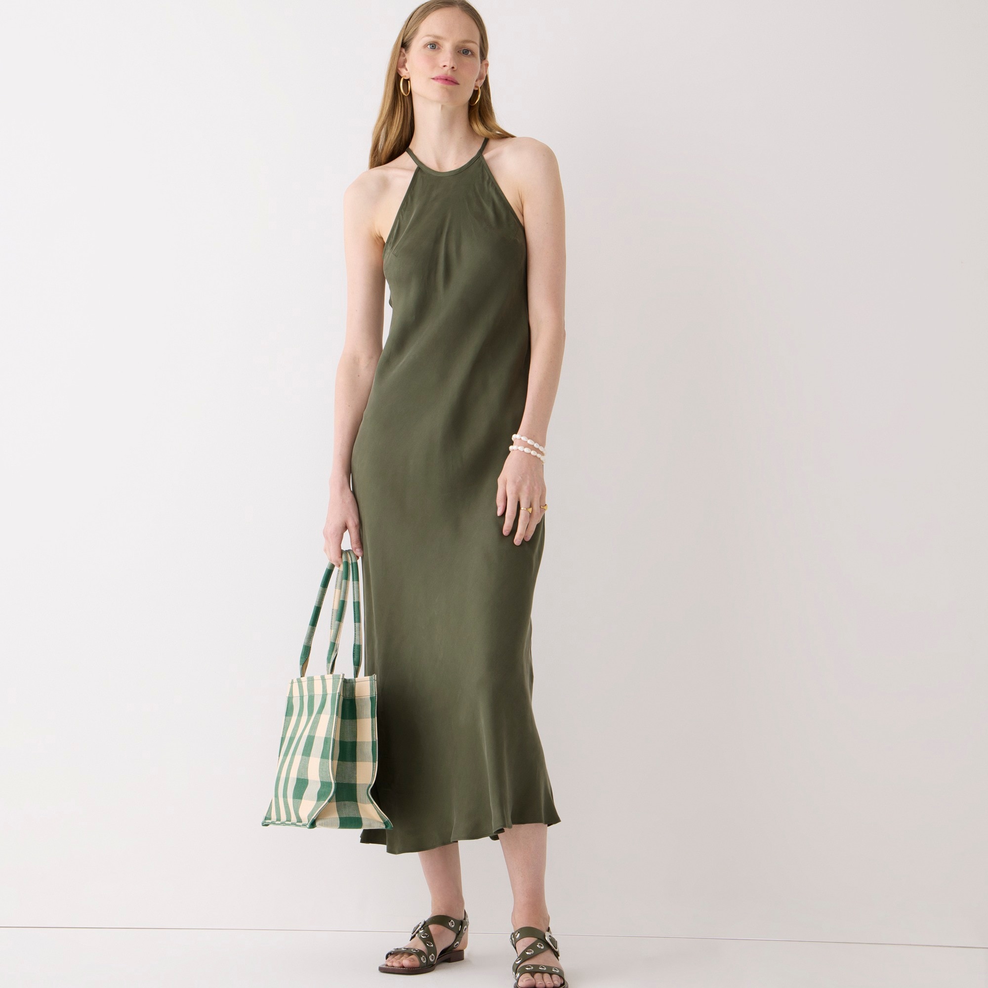 Amber slip dress in cupro blend