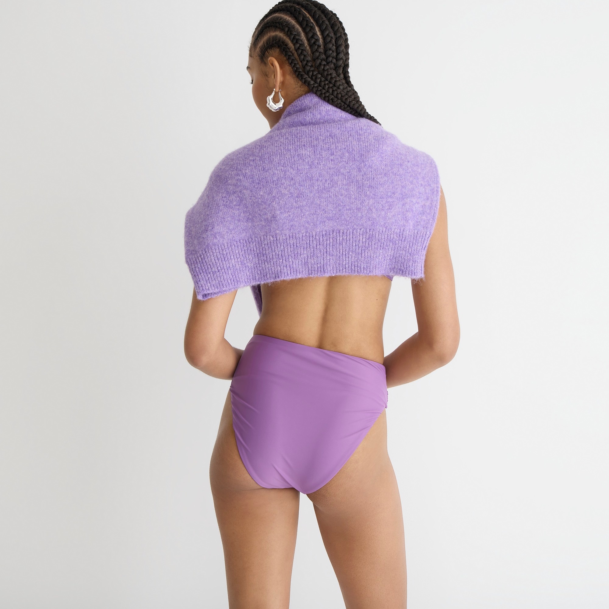 Tie high-rise bikini bottom