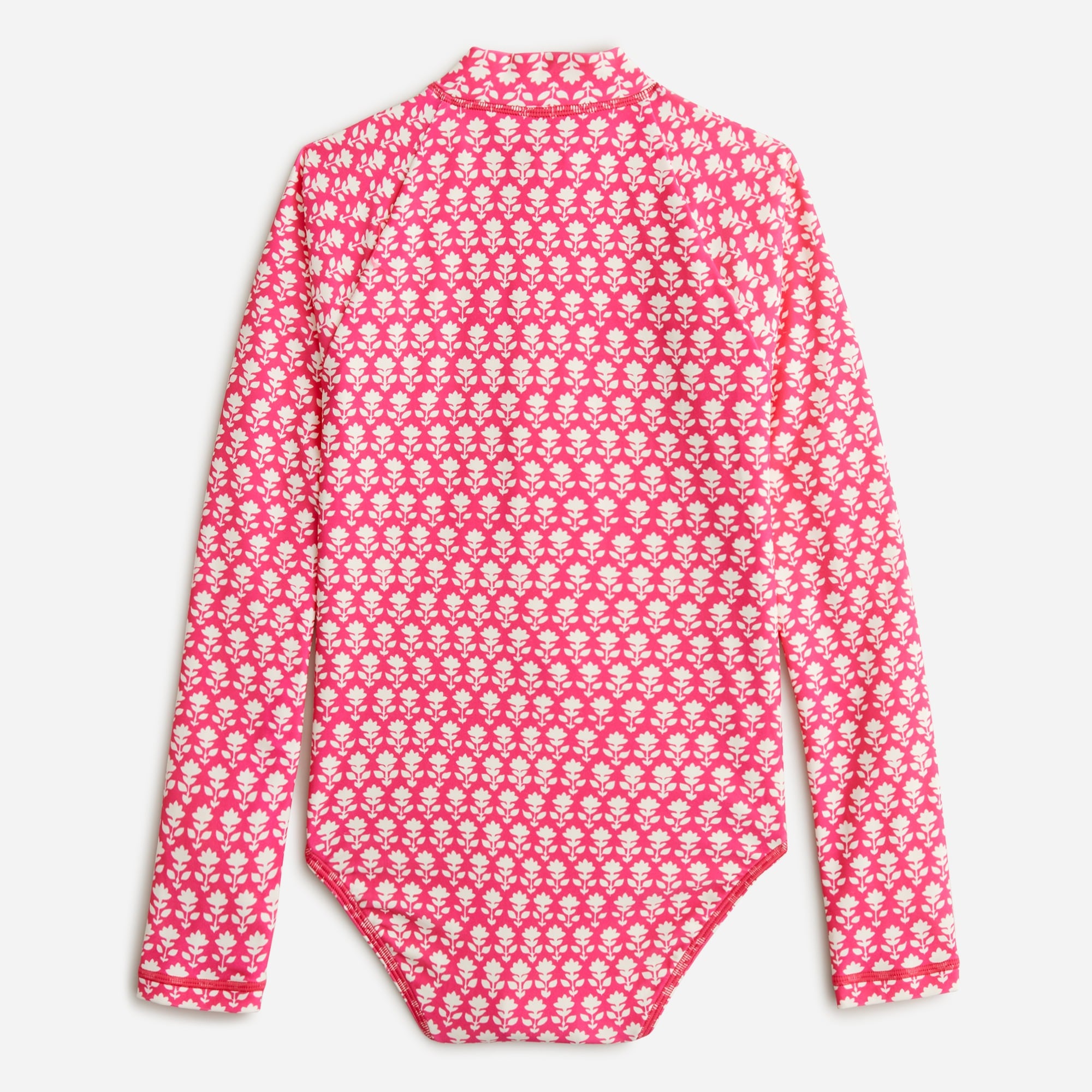 Girls' printed rash guard one-piece with UPF 50+