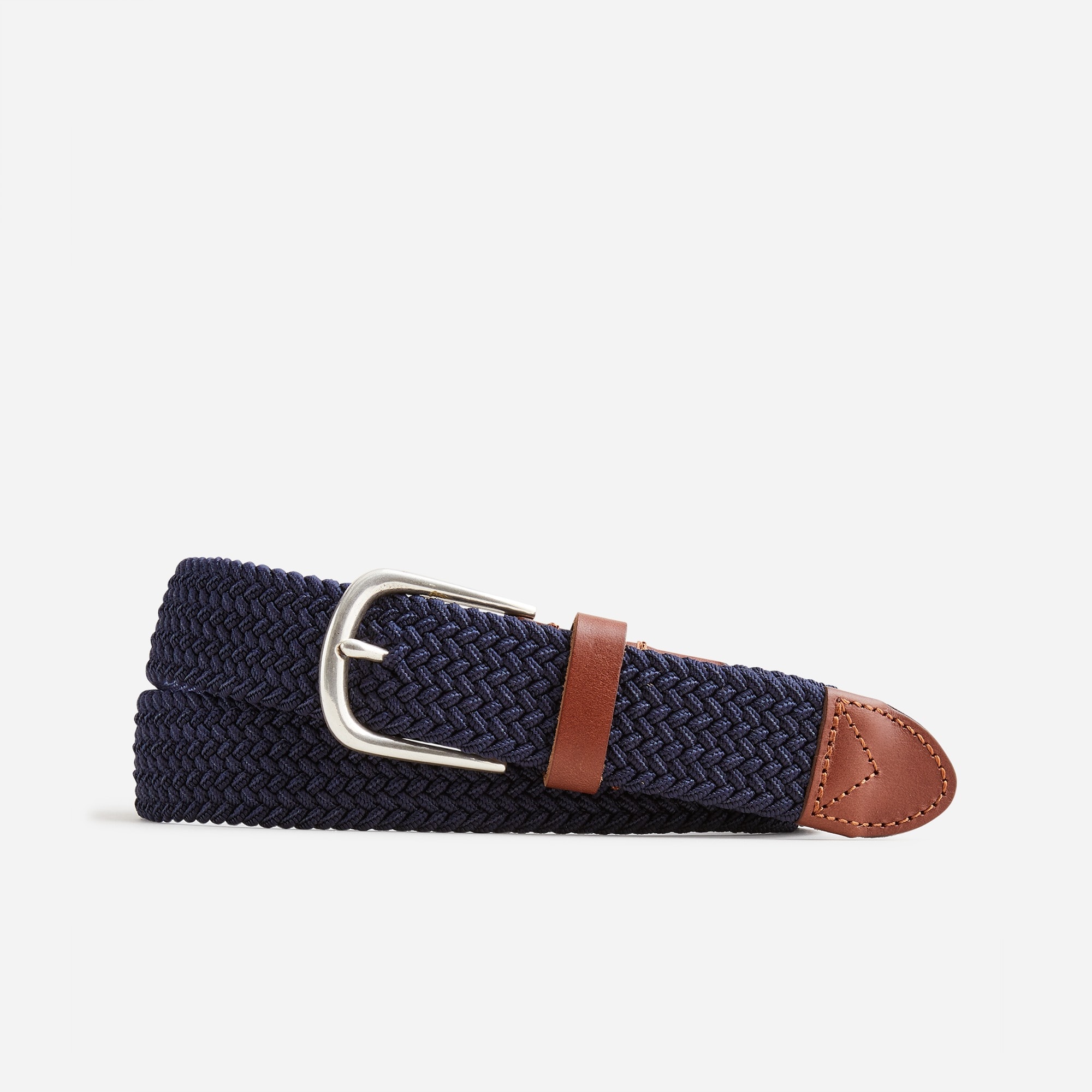 Woven elastic belt with round buckle