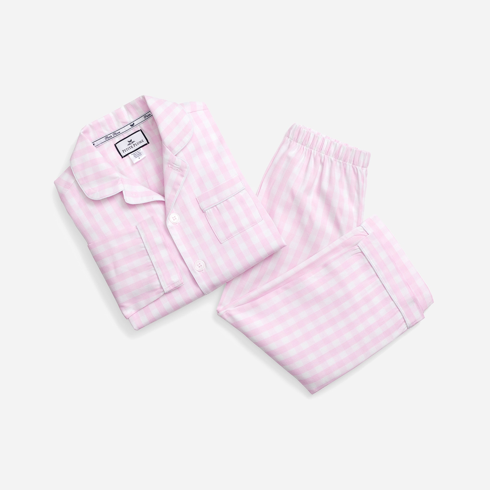 Petite Plume pajama set in gingham