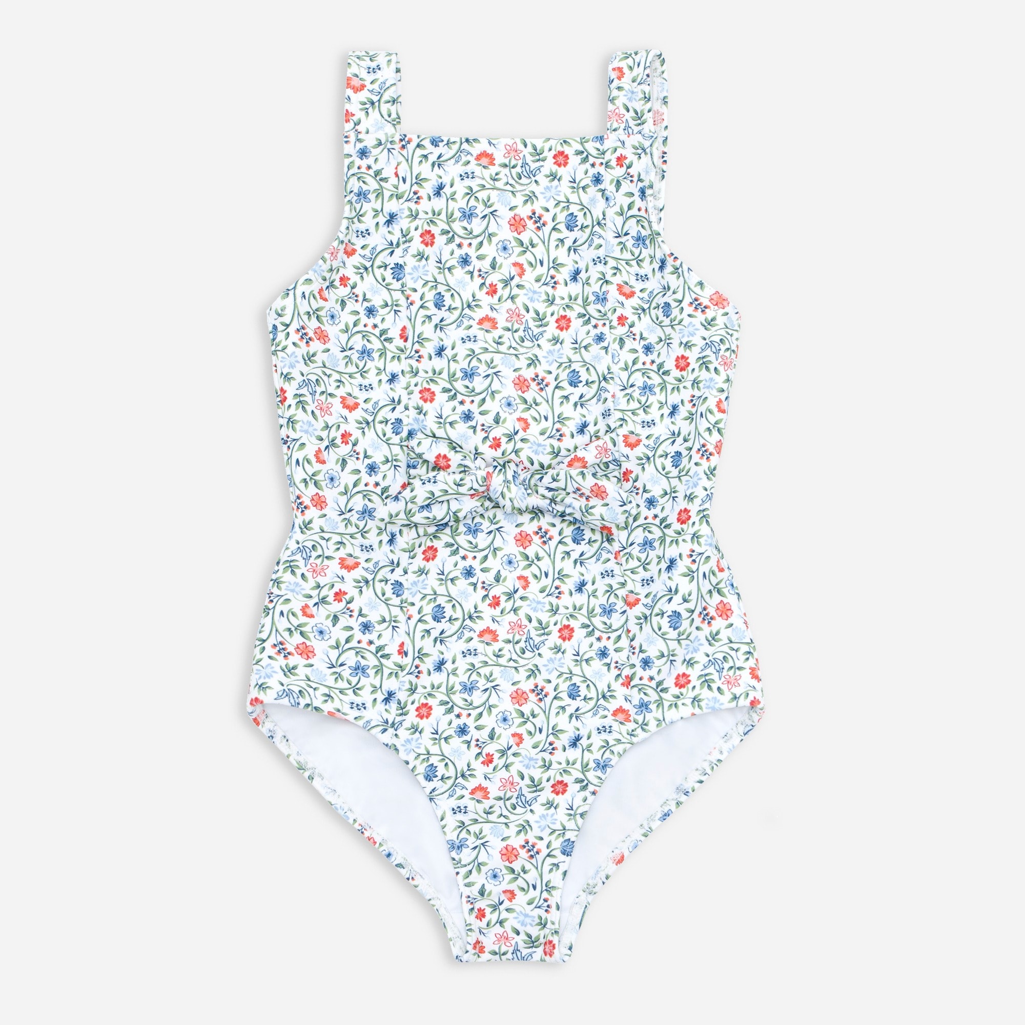 Girls' minnow tie-front one-piece