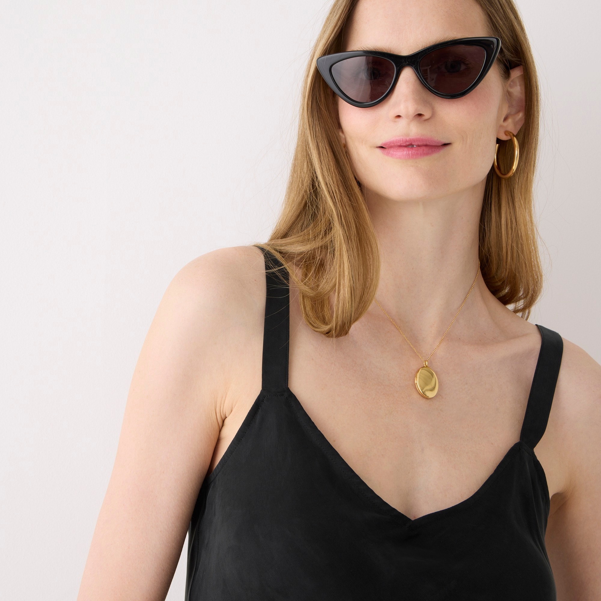 Gwyneth V-neck slip dress in cupro blend
