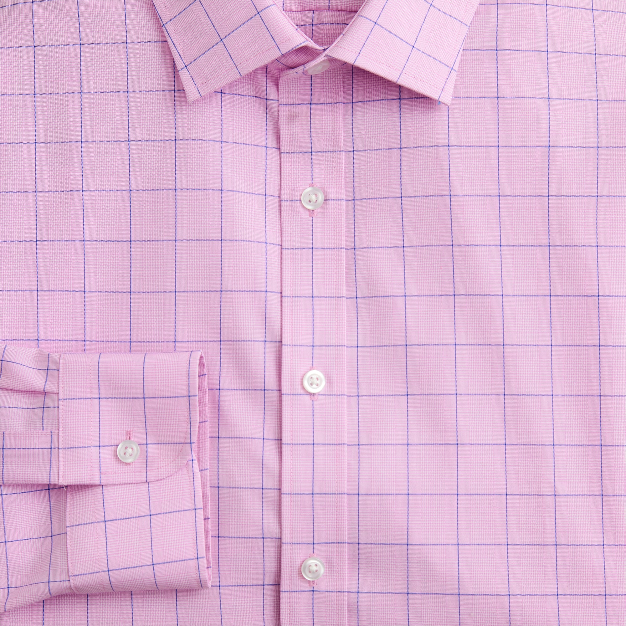 Bowery wrinkle-free stretch cotton shirt with spread collar
