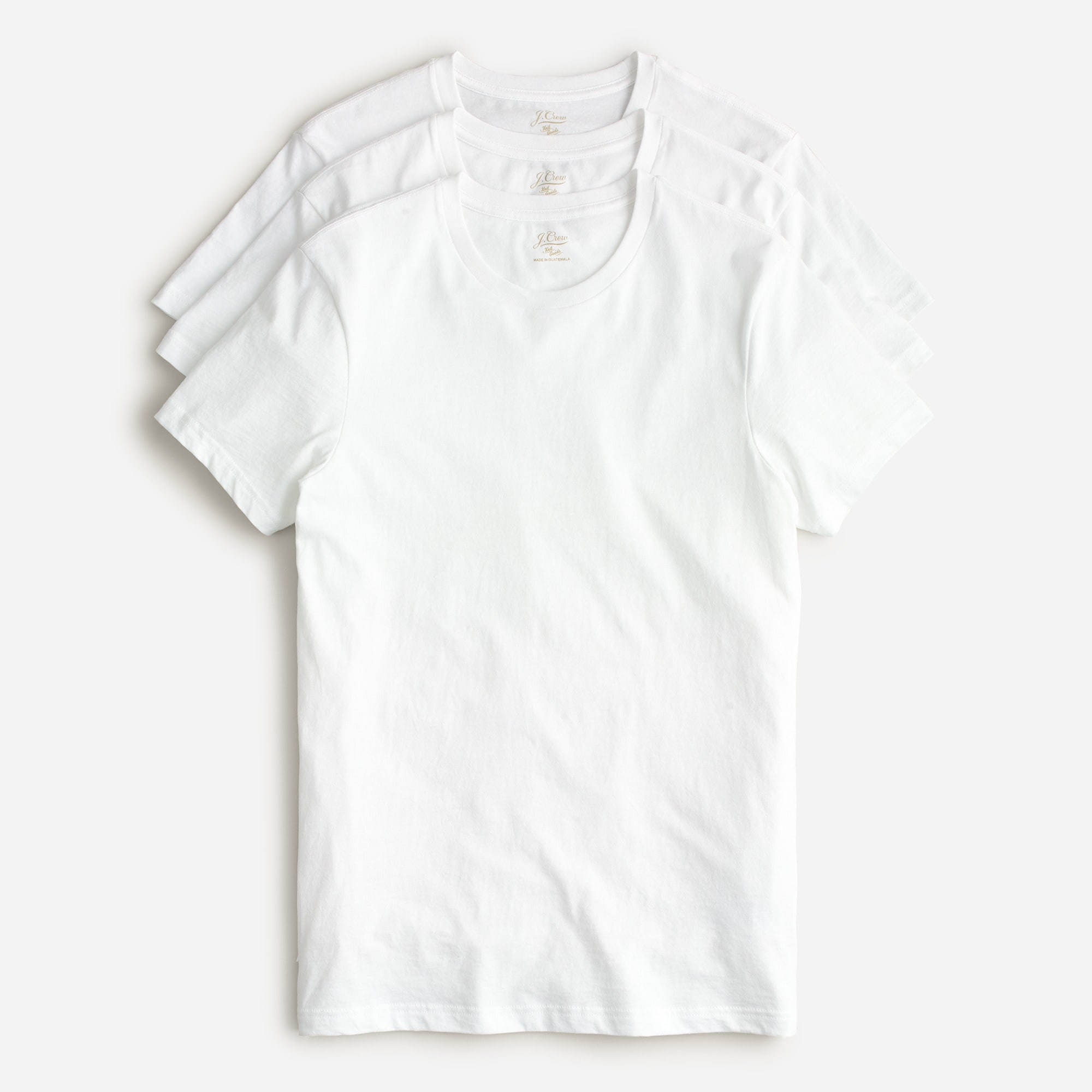 White crewneck undershirts three-pack