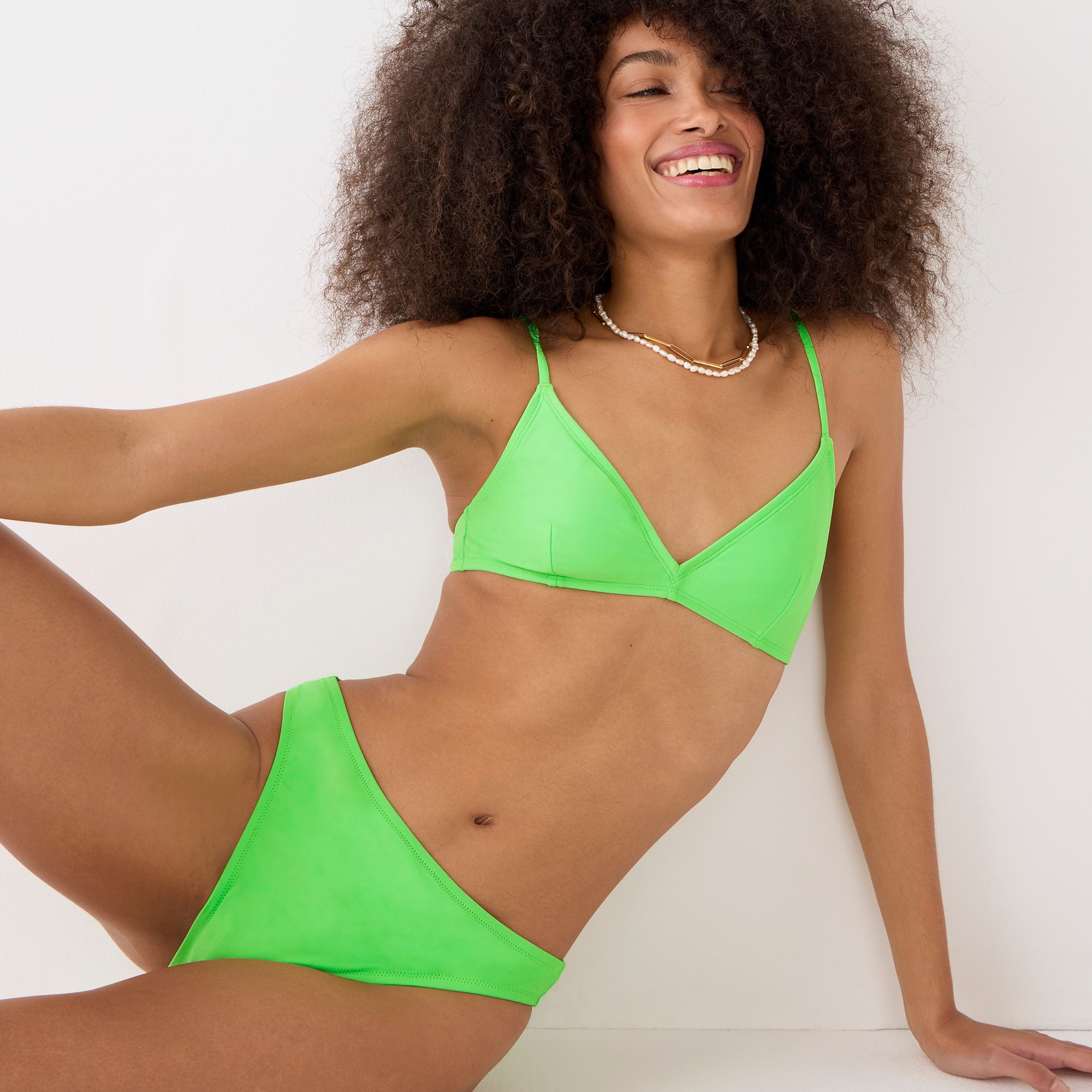High-rise cheeky bikini bottom