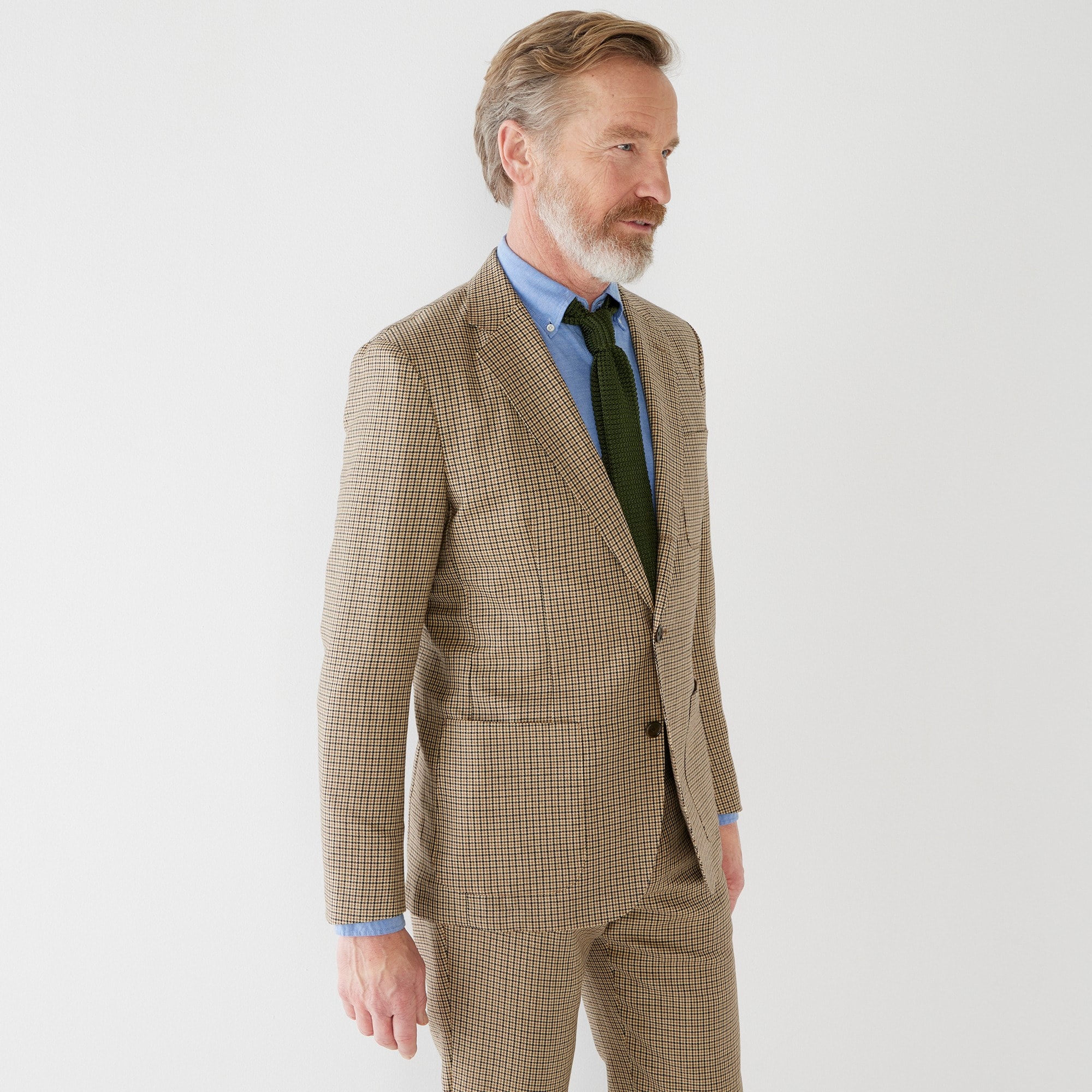 Ludlow Slim-fit suit jacket in English wool-linen blend
