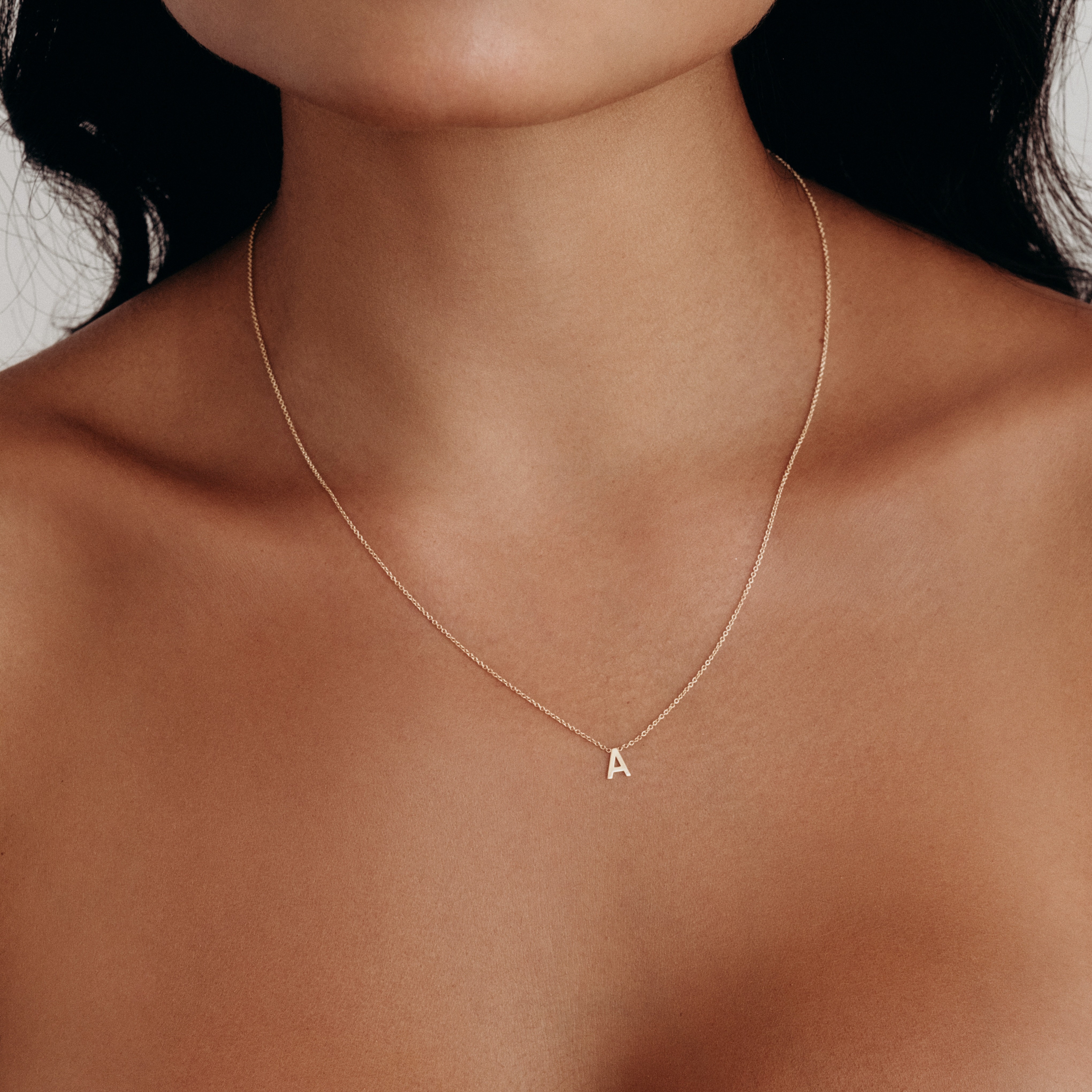 BYCHARI FINE INITIAL NECKLACE - CENTER