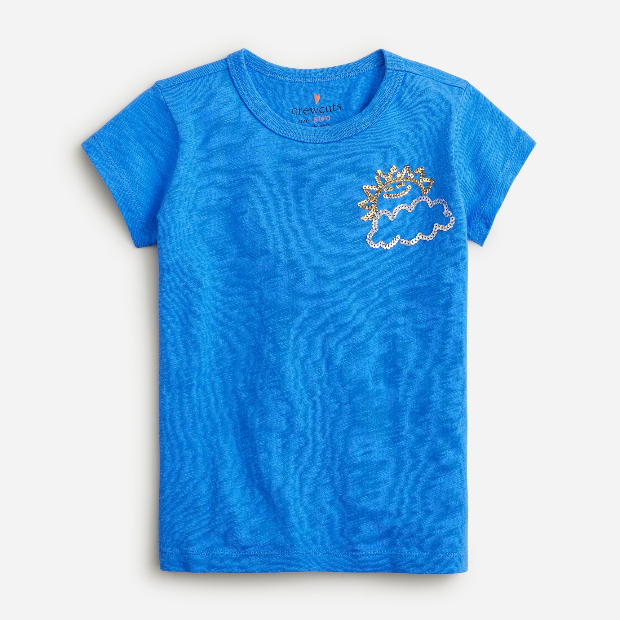 Girls' sequin cloud graphic T-shirt