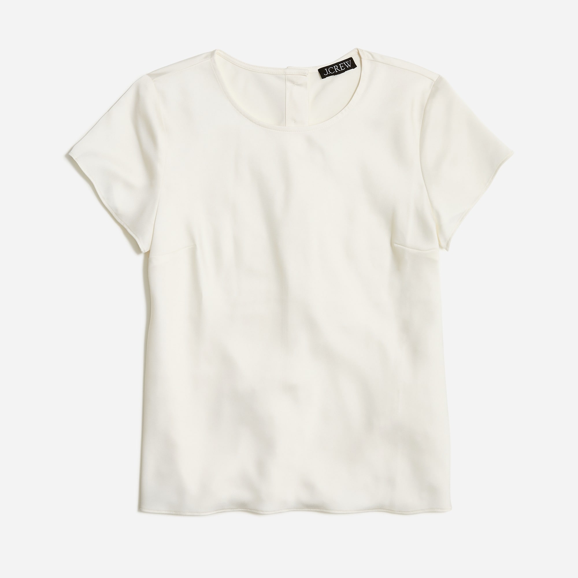 Short-sleeve button-back top in everyday crepe