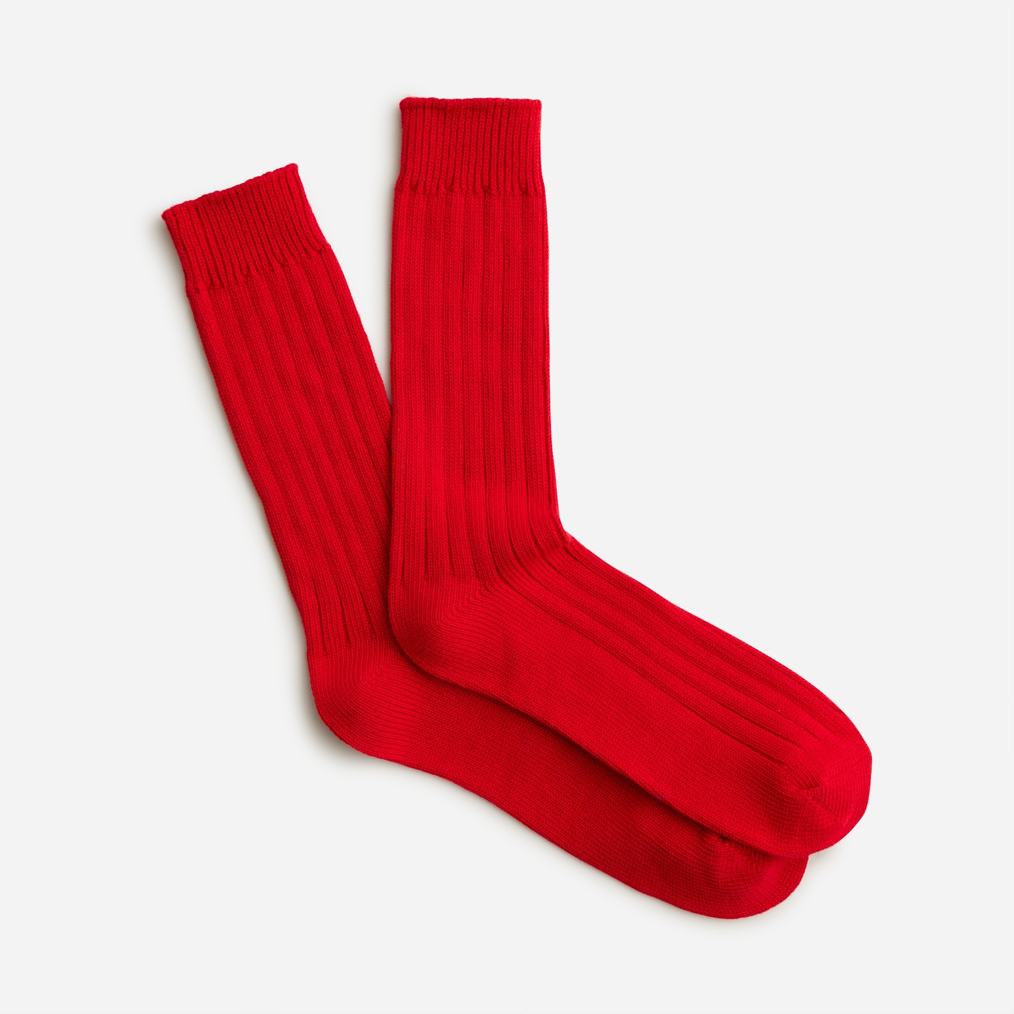 Ribbed cotton-blend socks