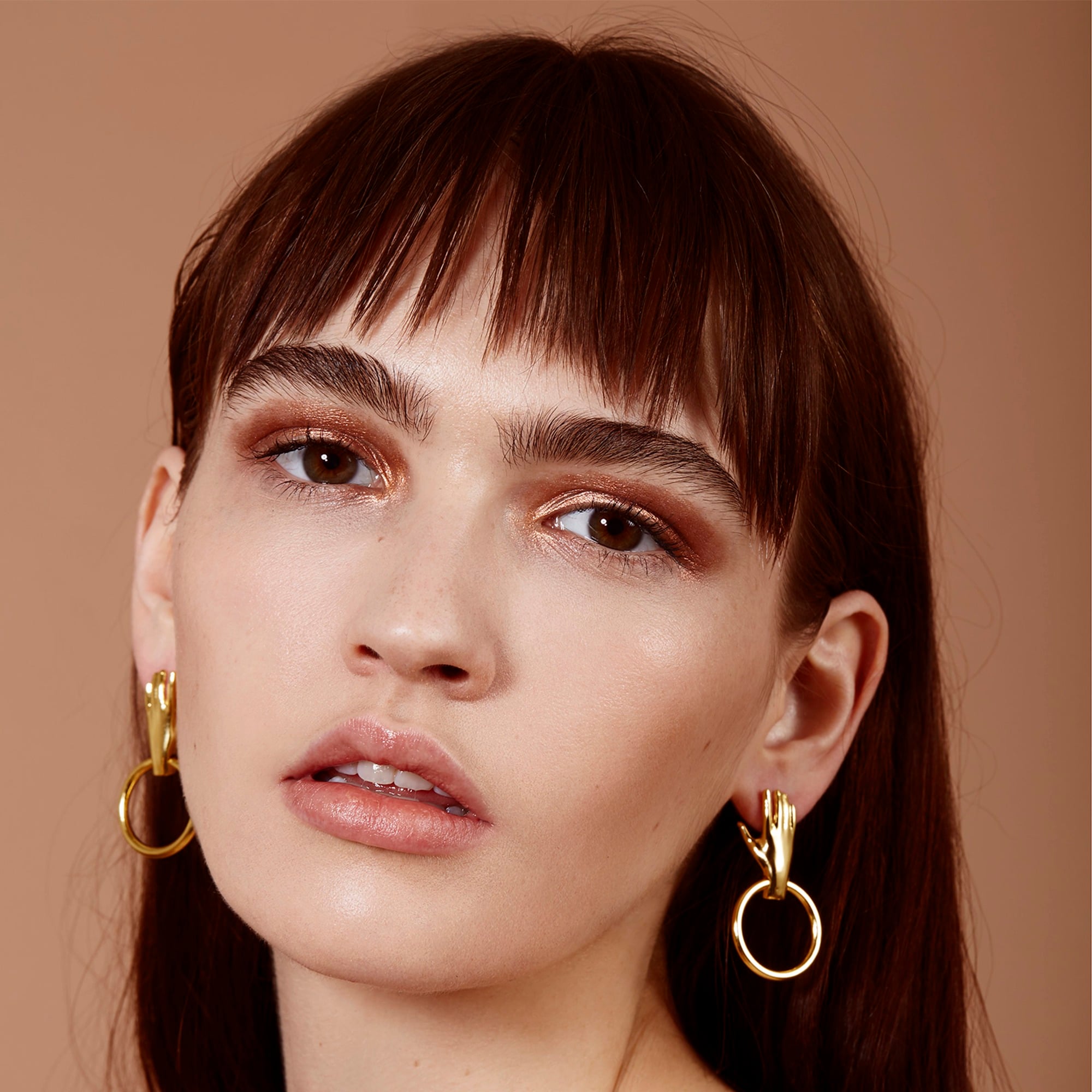 Lady Grey hand hoop earrings