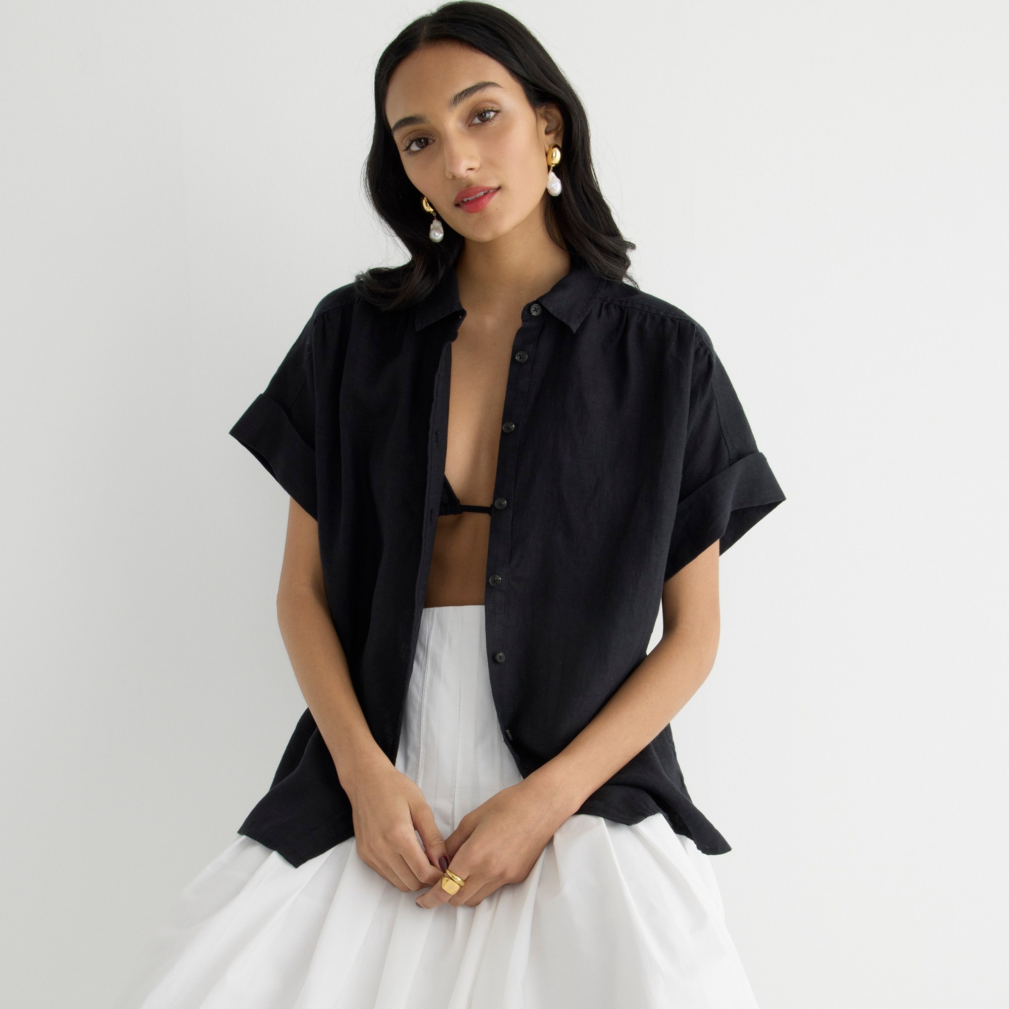 Relaxed-fit short-sleeve Baird McNutt Irish linen shirt