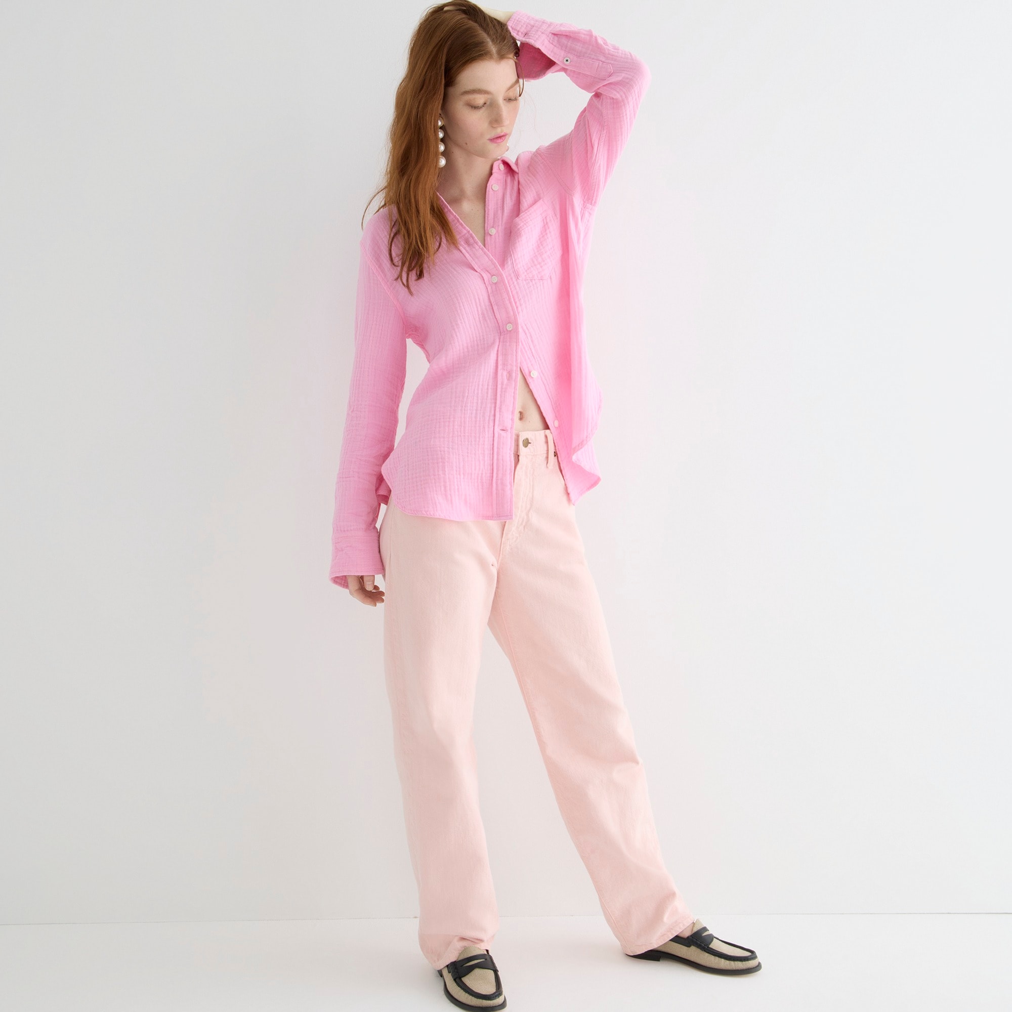 Classic-fit soft gauze shirt