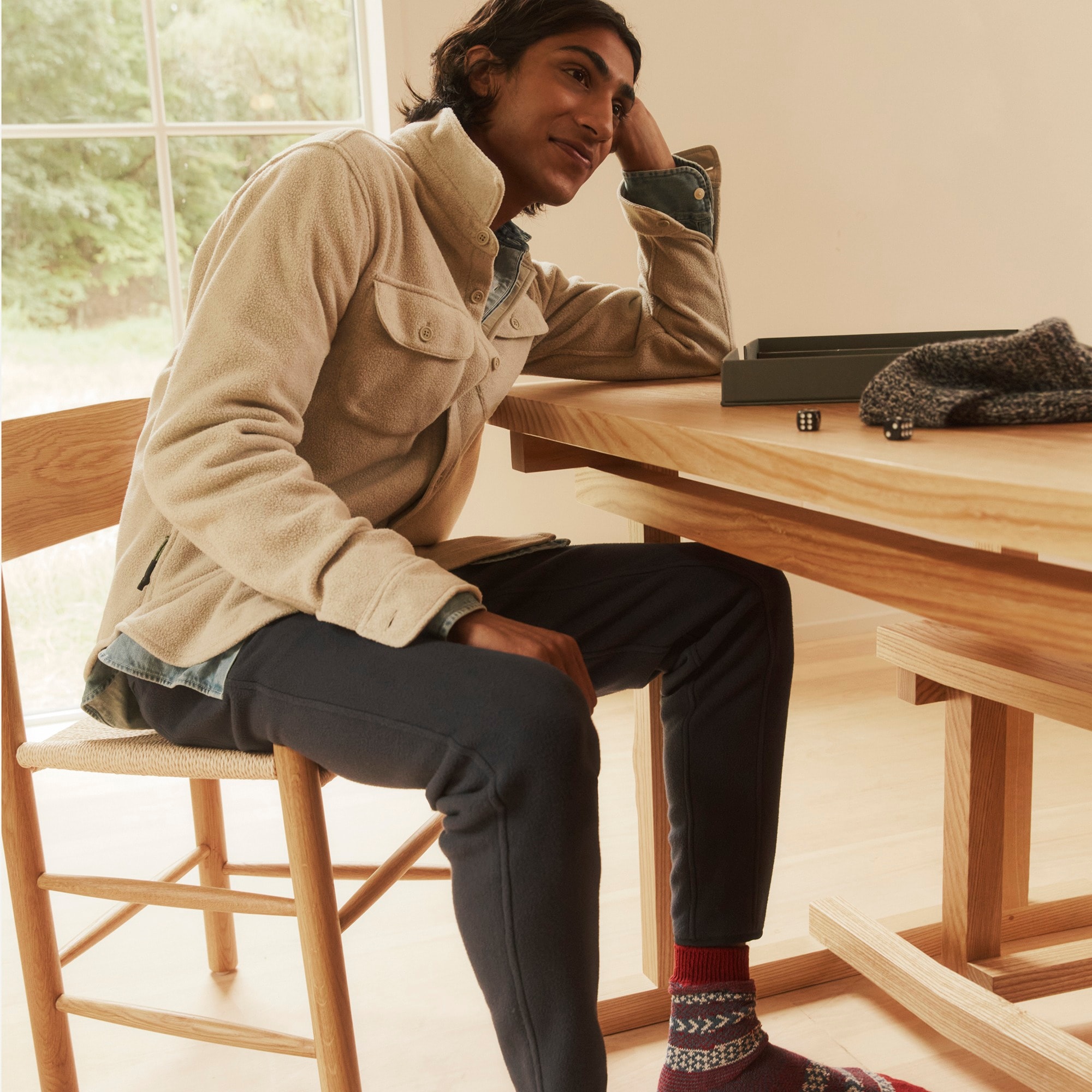 American Trench cotton Fair Isle socks