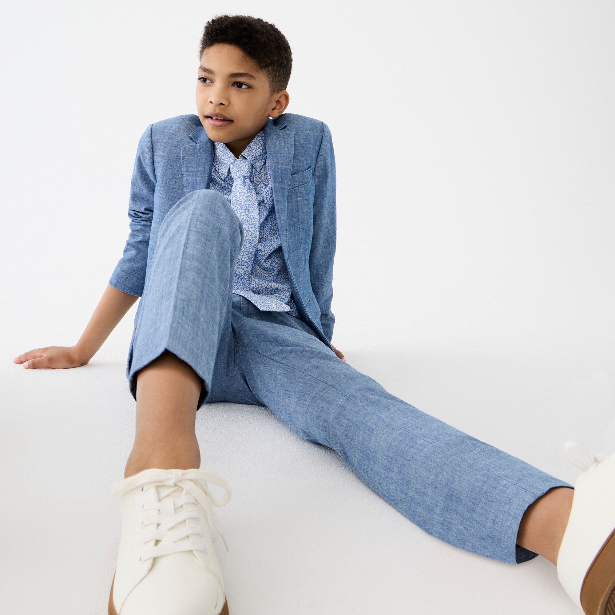 Boys' Ludlow suit pant in chambray