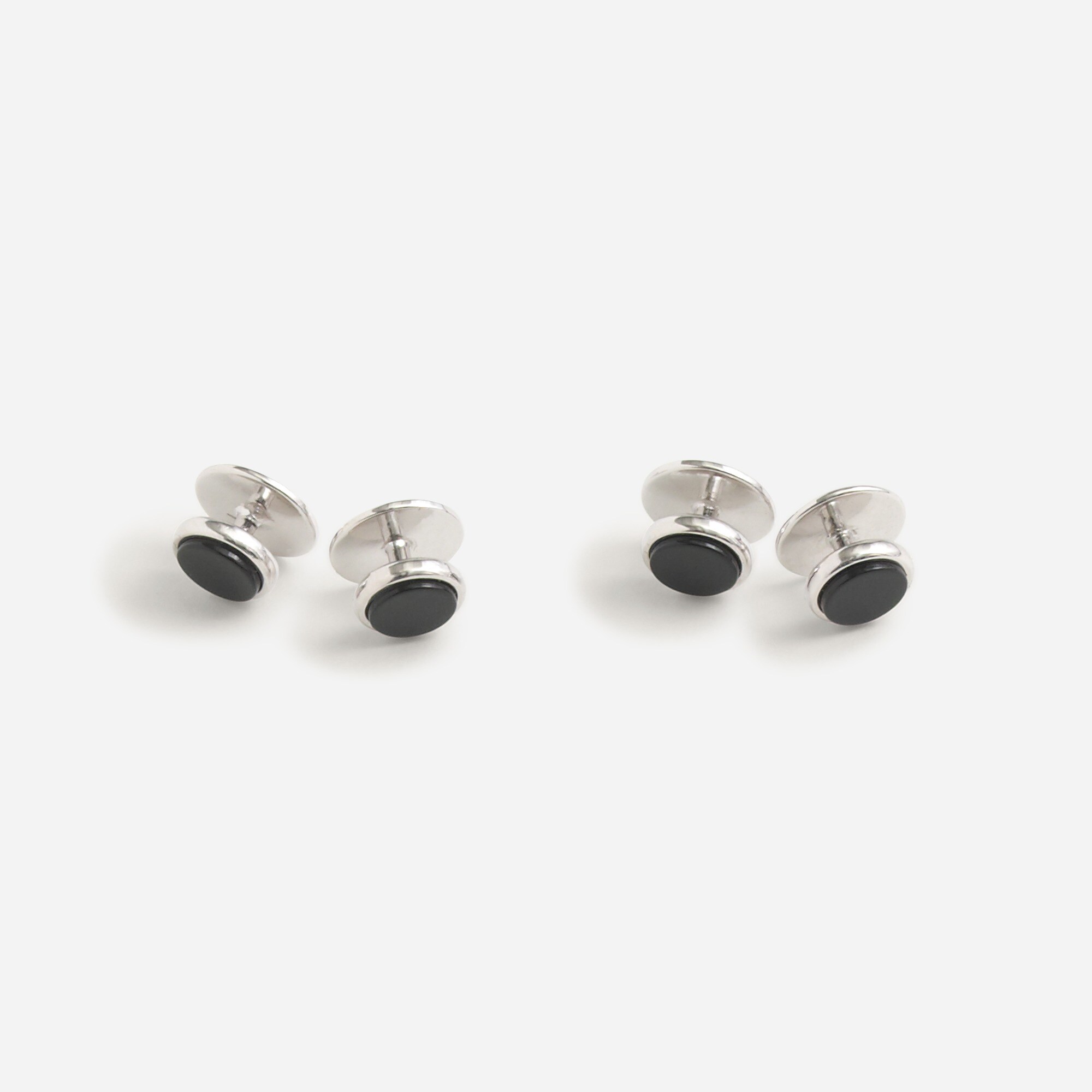 Black onyx sterling silver tuxedo studs