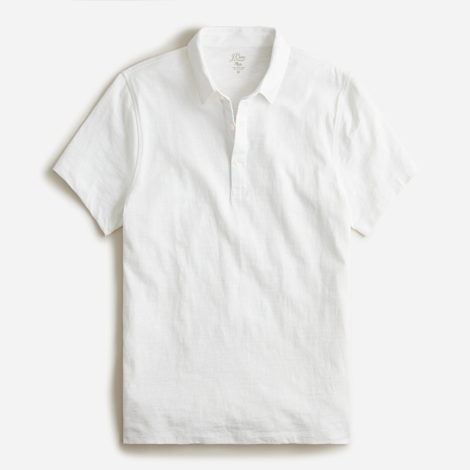 Garment-dyed slub cotton polo shirt