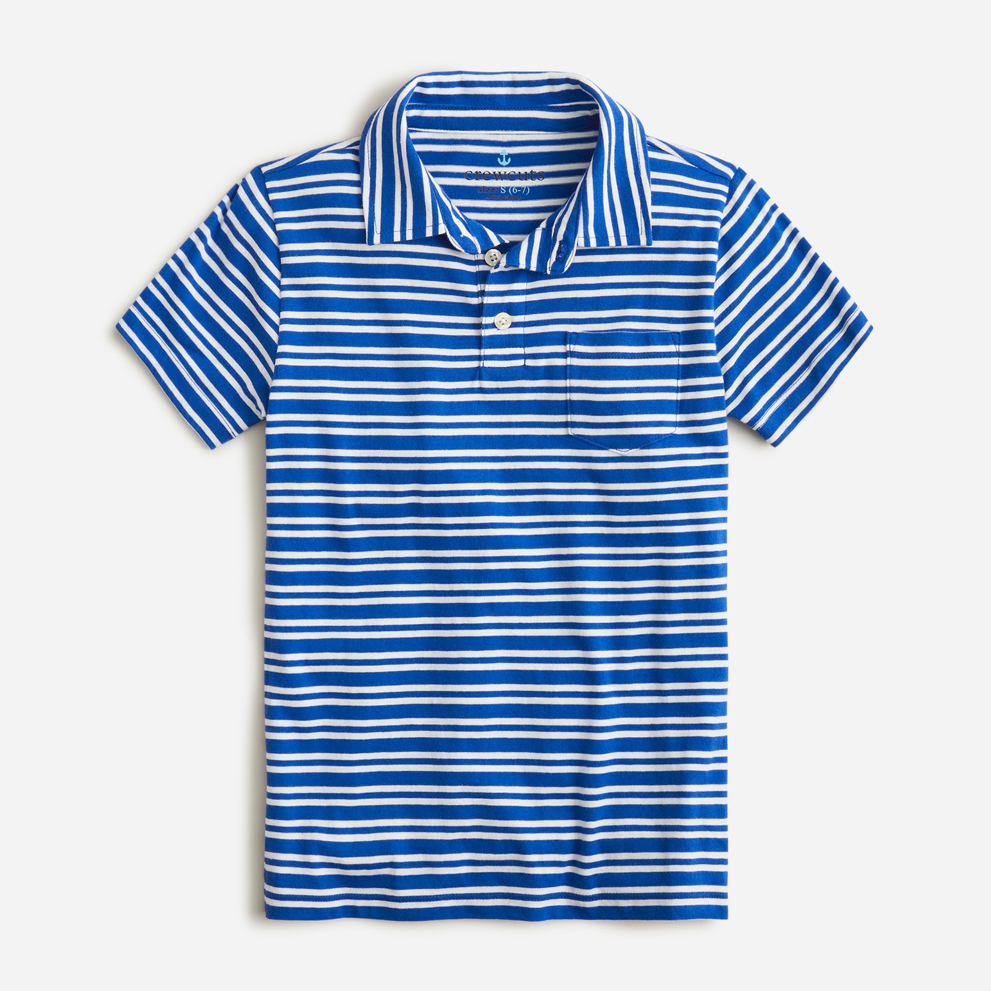 Boys' short-sleeve polo shirt in stripe