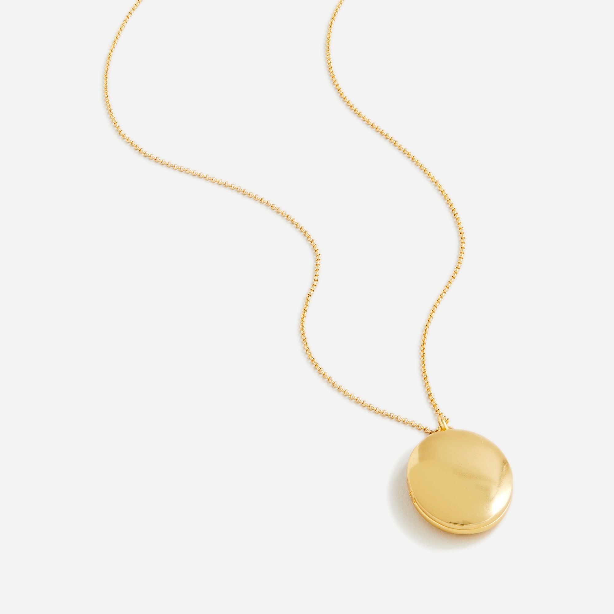 Dainty gold-plated oval locket necklace