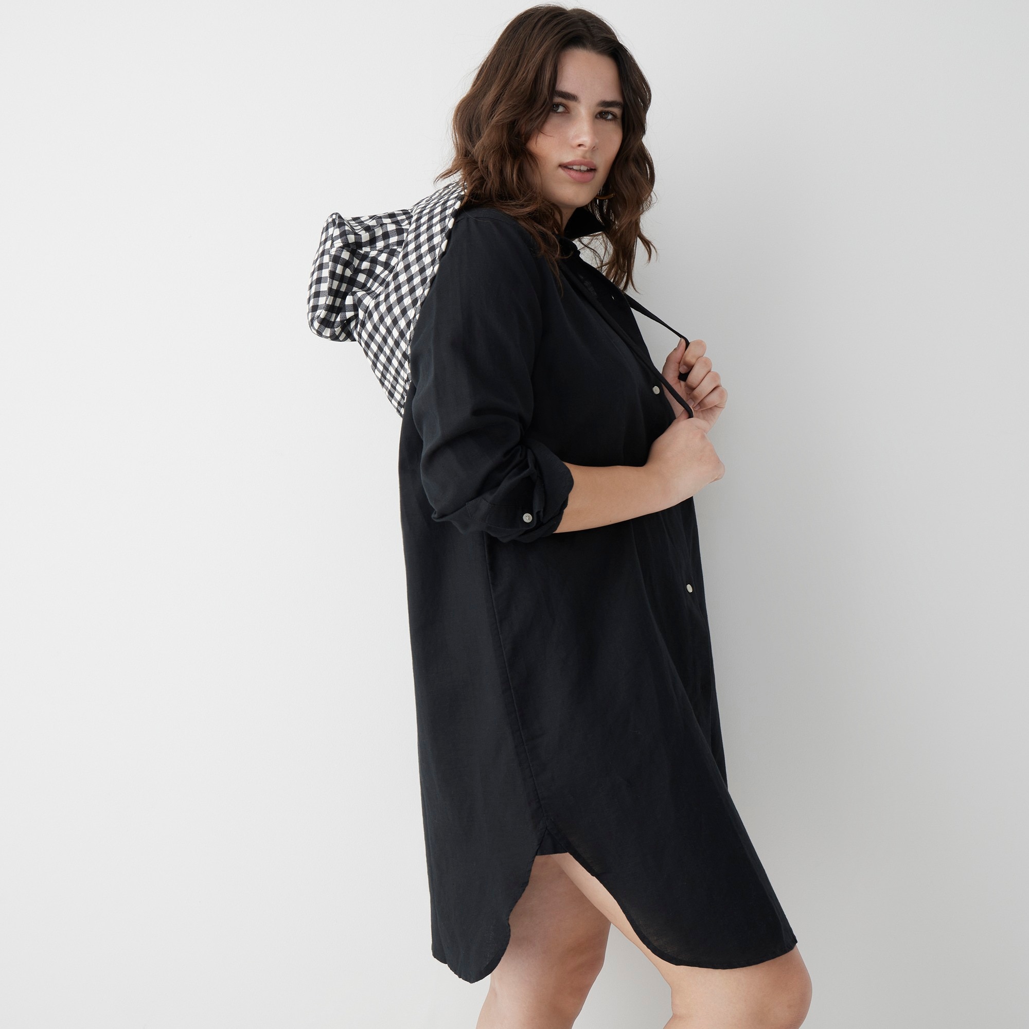 Linen-cotton blend beach shirt
