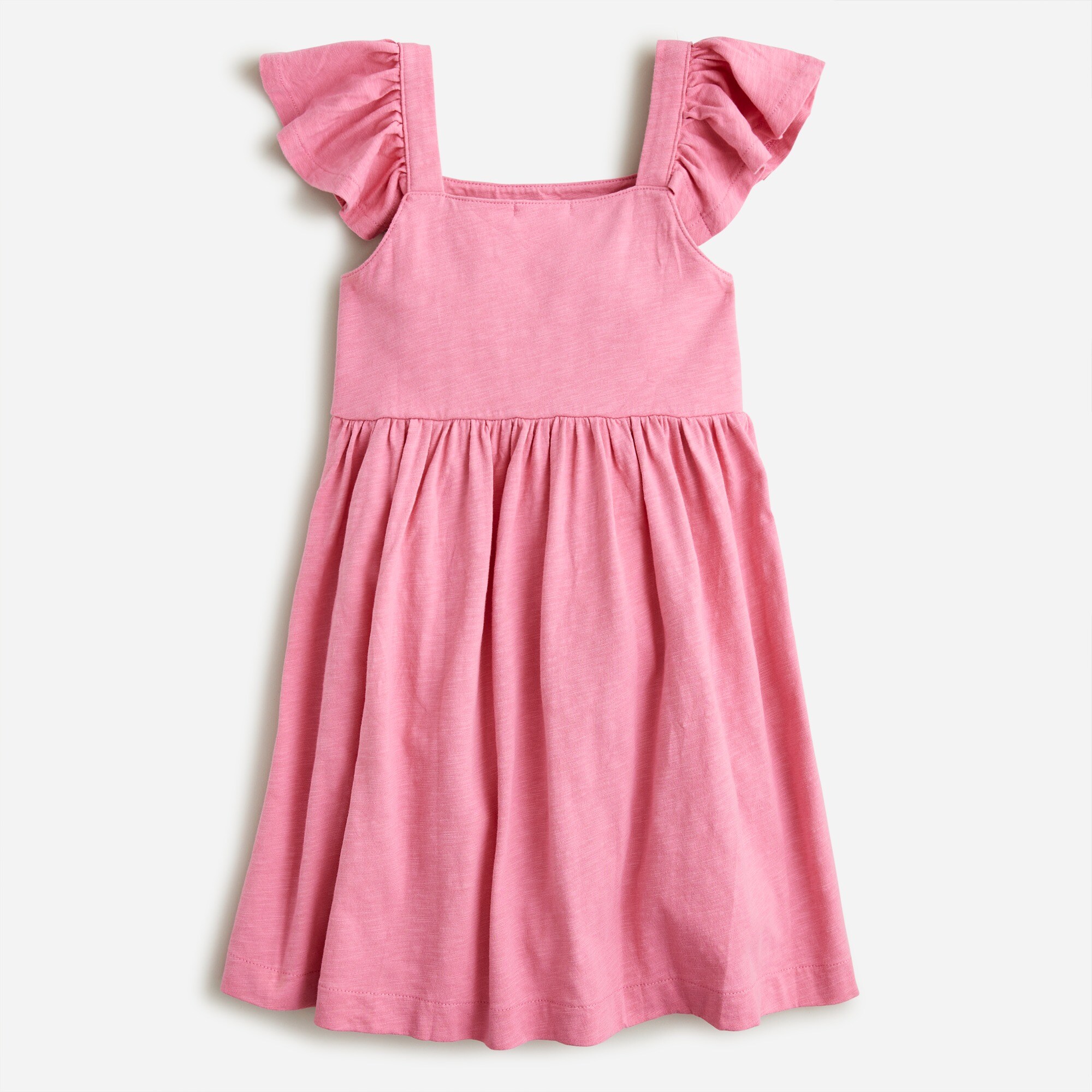 Girls' knit flutter-sleeve dress