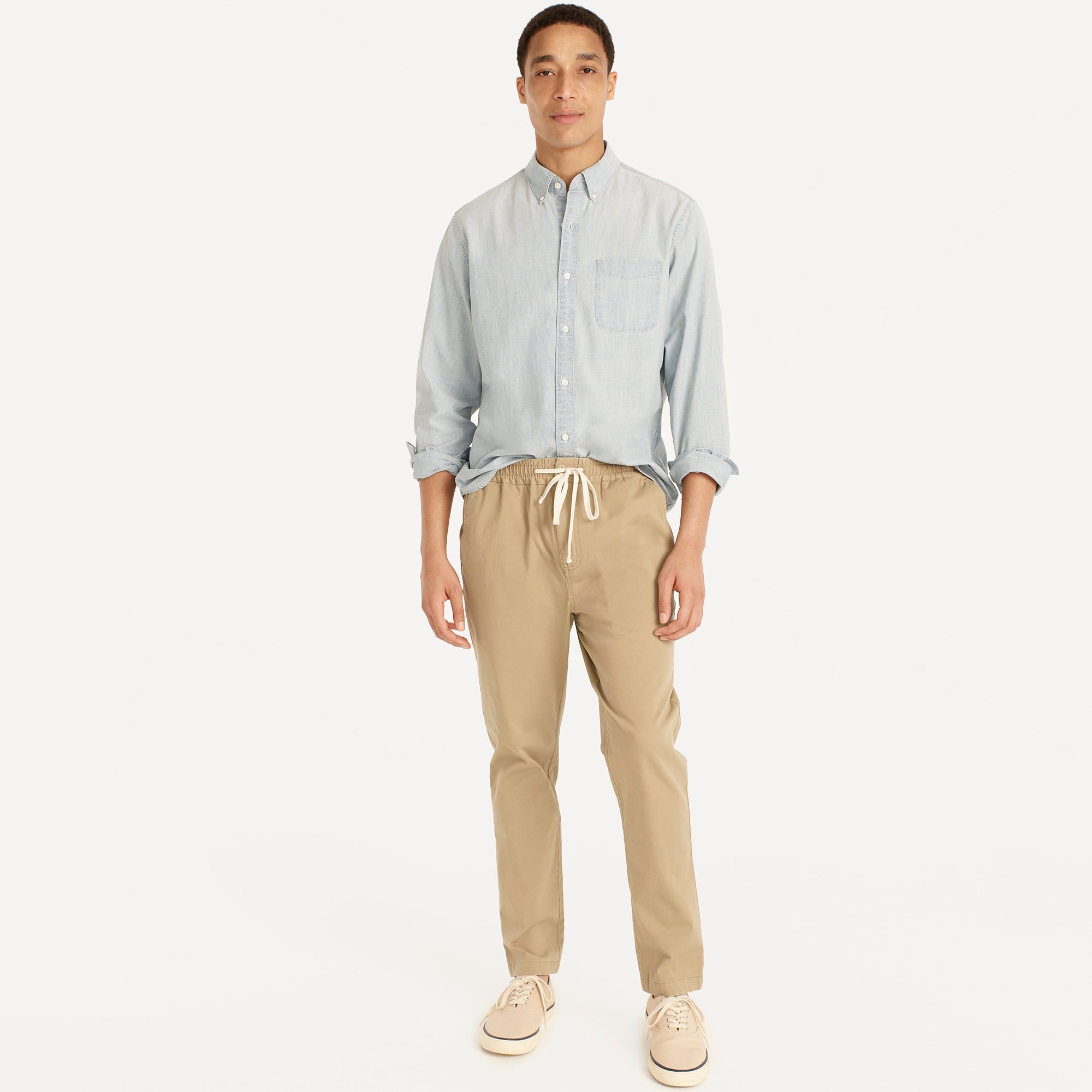 Slim dock pant in stretch cotton blend