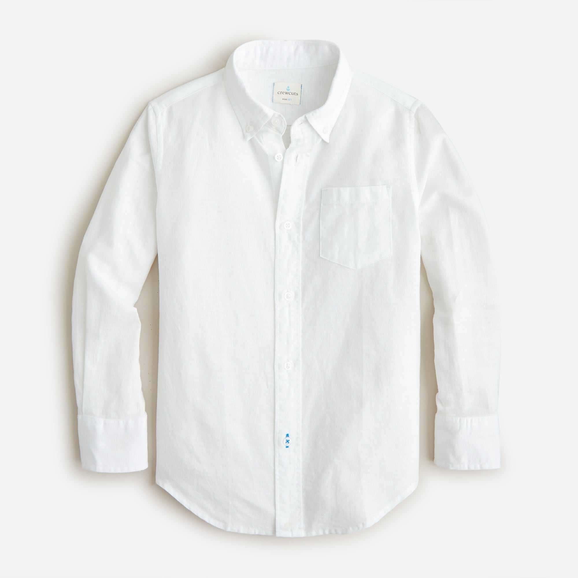 Boys' button-down linen-blend shirt